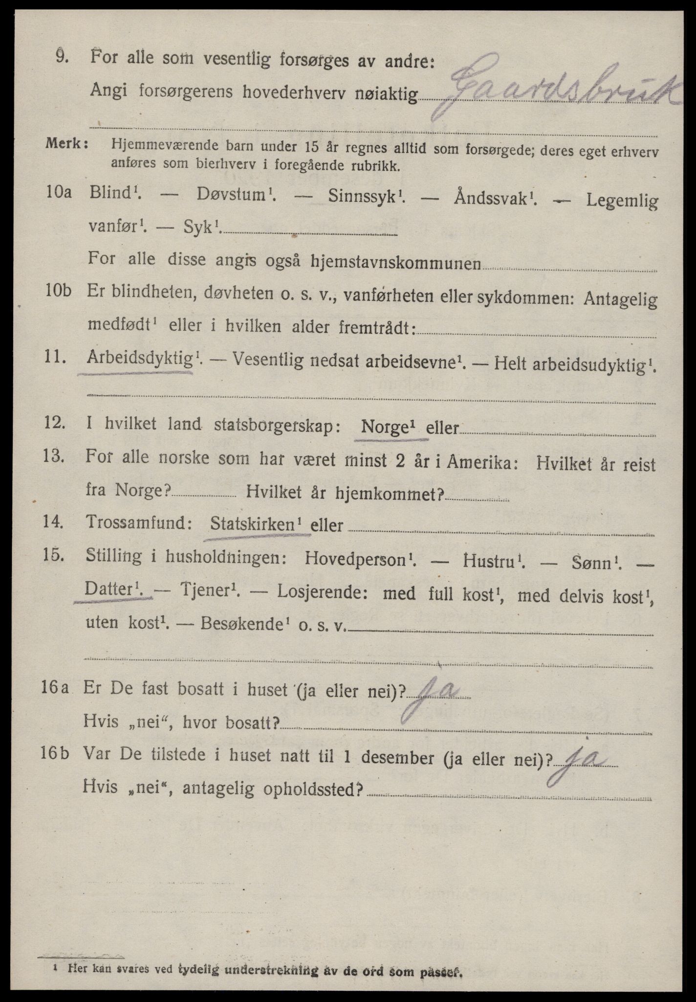 SAT, 1920 census for Borgund, 1920, p. 11075