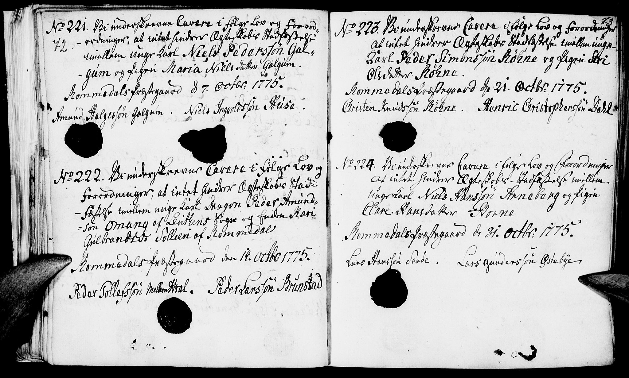 Romedal prestekontor, AV/SAH-PREST-004/I/L0001: Best man's statements no. 1, 1762-1802, p. 72-73