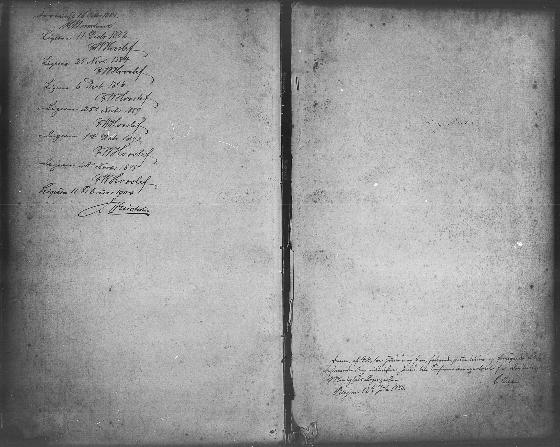 Domkirken sokneprestembete, SAB/A-74801/H/Haa/L0030: Parish register (official) no. C 5, 1880-1898