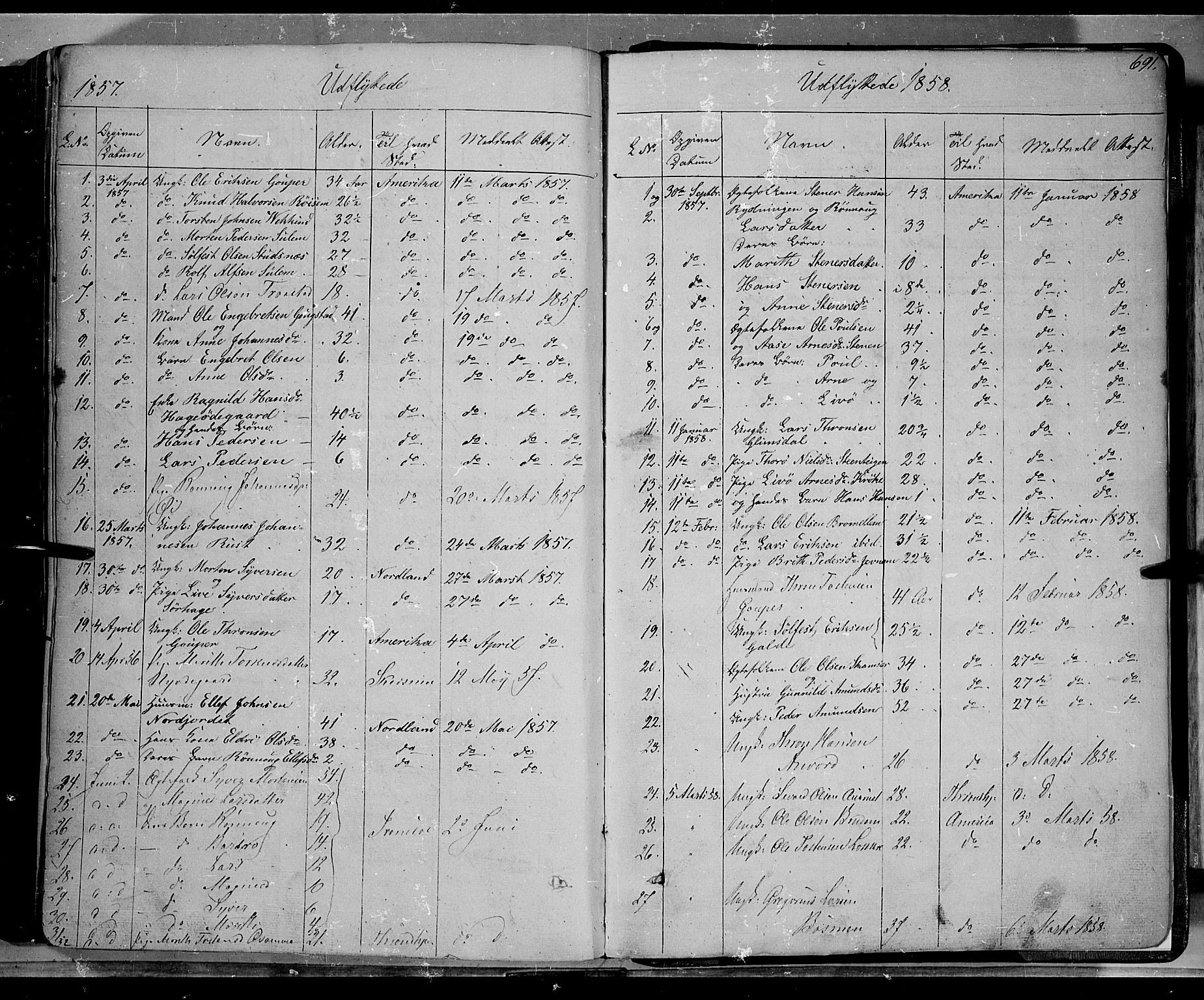 Lom prestekontor, SAH/PREST-070/K/L0006: Parish register (official) no. 6B, 1837-1863, p. 691