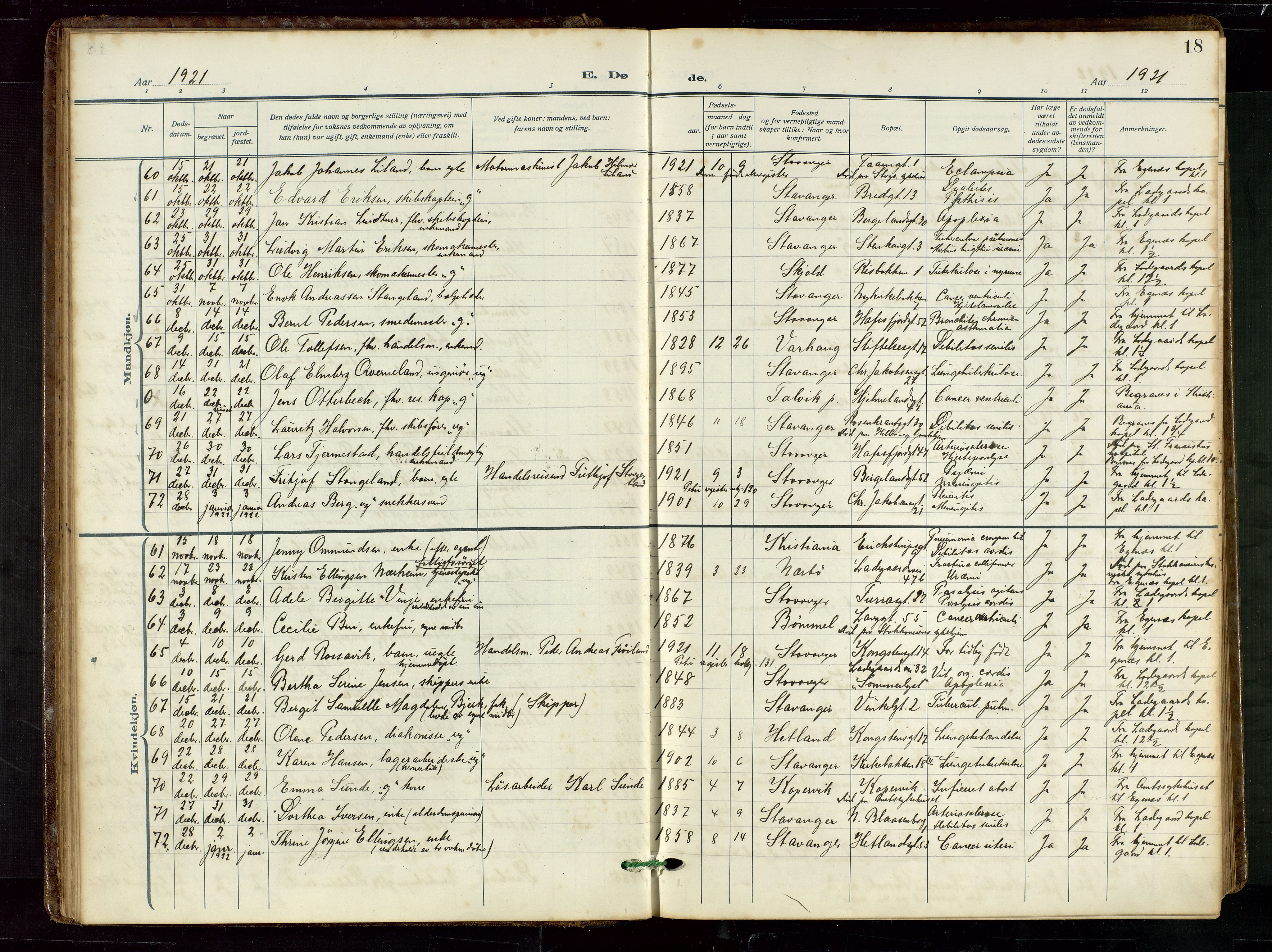 St. Petri sokneprestkontor, AV/SAST-A-101813/002/D/L0003: Parish register (official) no. A 28, 1919-1938, p. 18