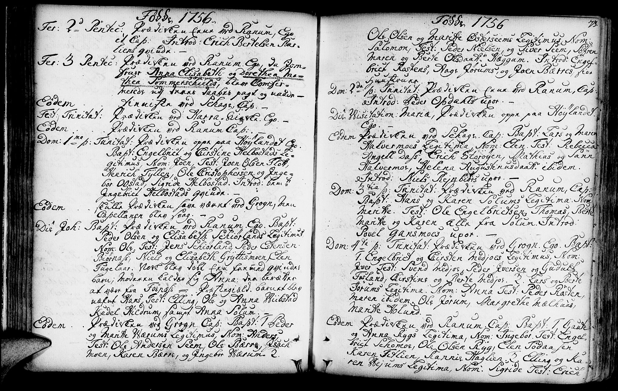 Ministerialprotokoller, klokkerbøker og fødselsregistre - Nord-Trøndelag, SAT/A-1458/764/L0542: Parish register (official) no. 764A02, 1748-1779, p. 73