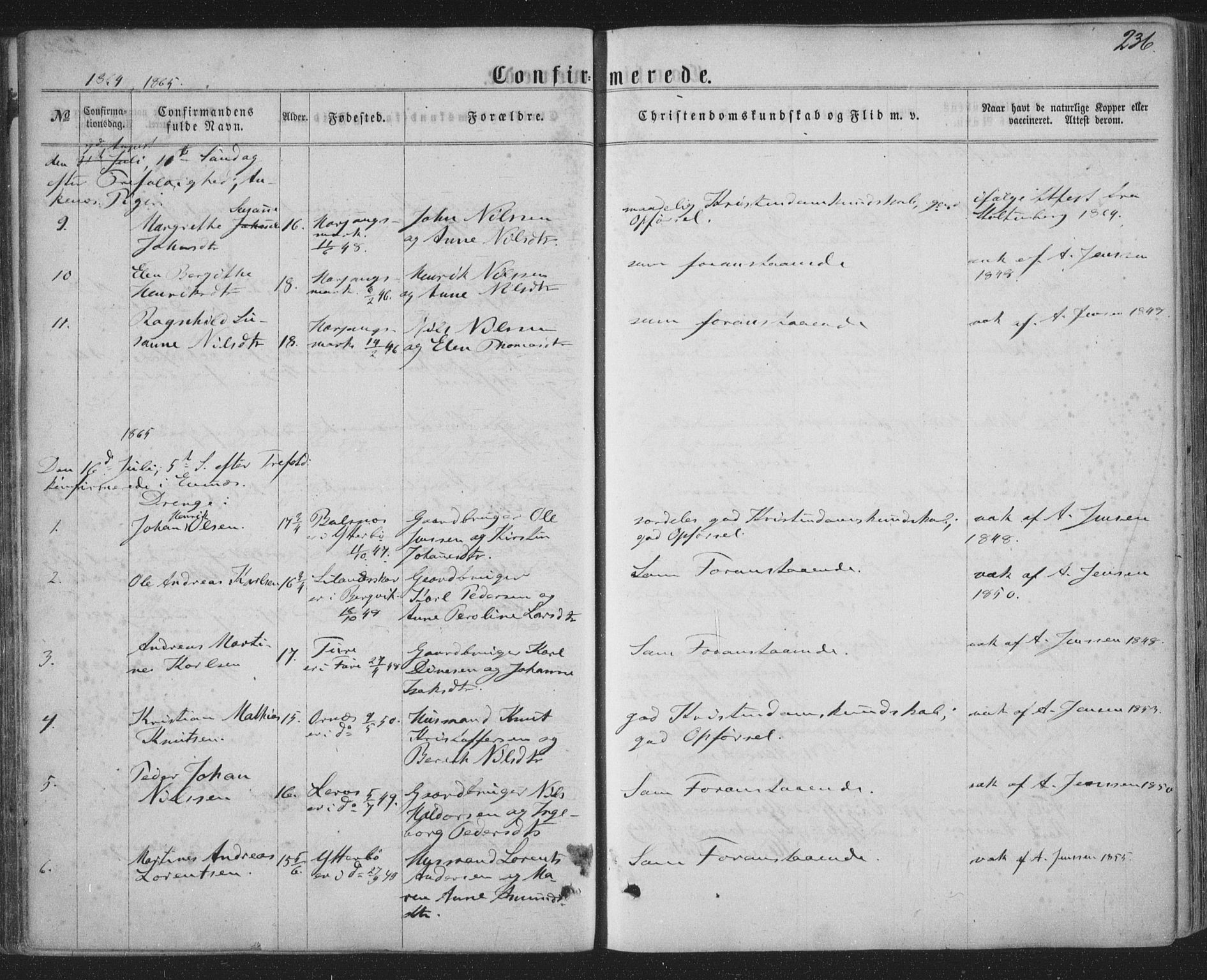 Ministerialprotokoller, klokkerbøker og fødselsregistre - Nordland, SAT/A-1459/863/L0896: Parish register (official) no. 863A08, 1861-1871, p. 236