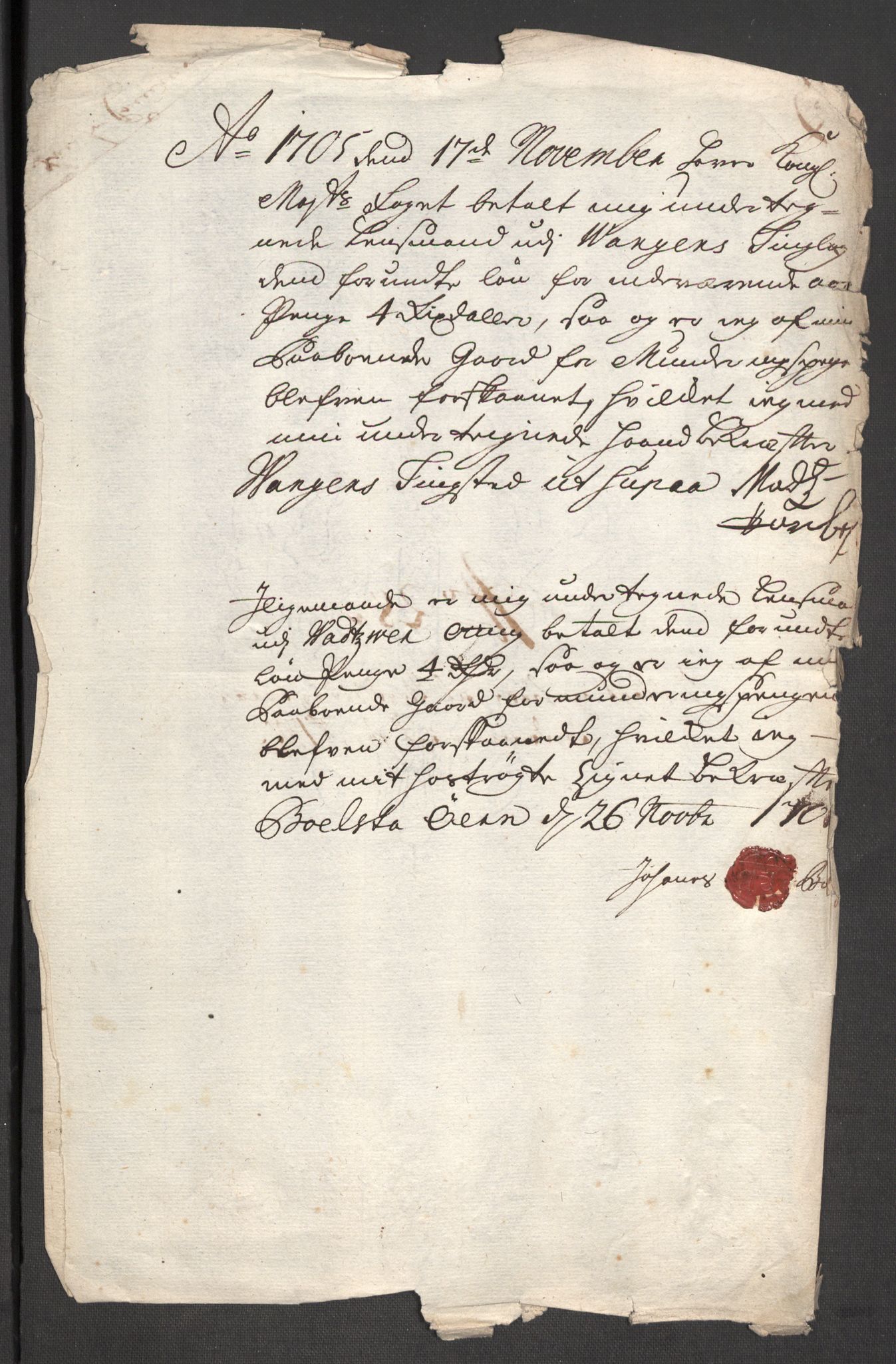Rentekammeret inntil 1814, Reviderte regnskaper, Fogderegnskap, RA/EA-4092/R51/L3187: Fogderegnskap Nordhordland og Voss, 1704-1705, p. 402