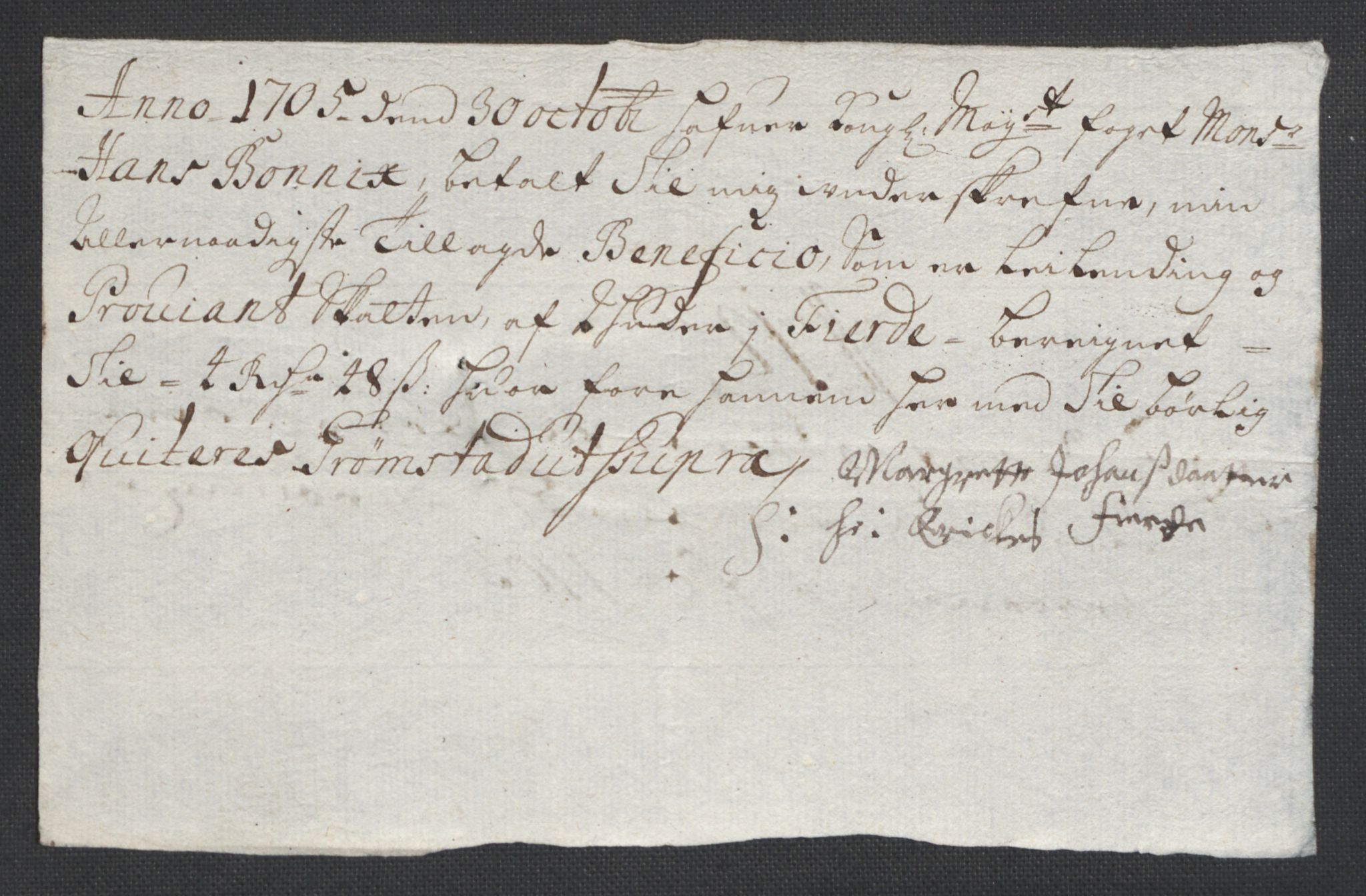 Rentekammeret inntil 1814, Reviderte regnskaper, Fogderegnskap, AV/RA-EA-4092/R39/L2317: Fogderegnskap Nedenes, 1704-1705, p. 474