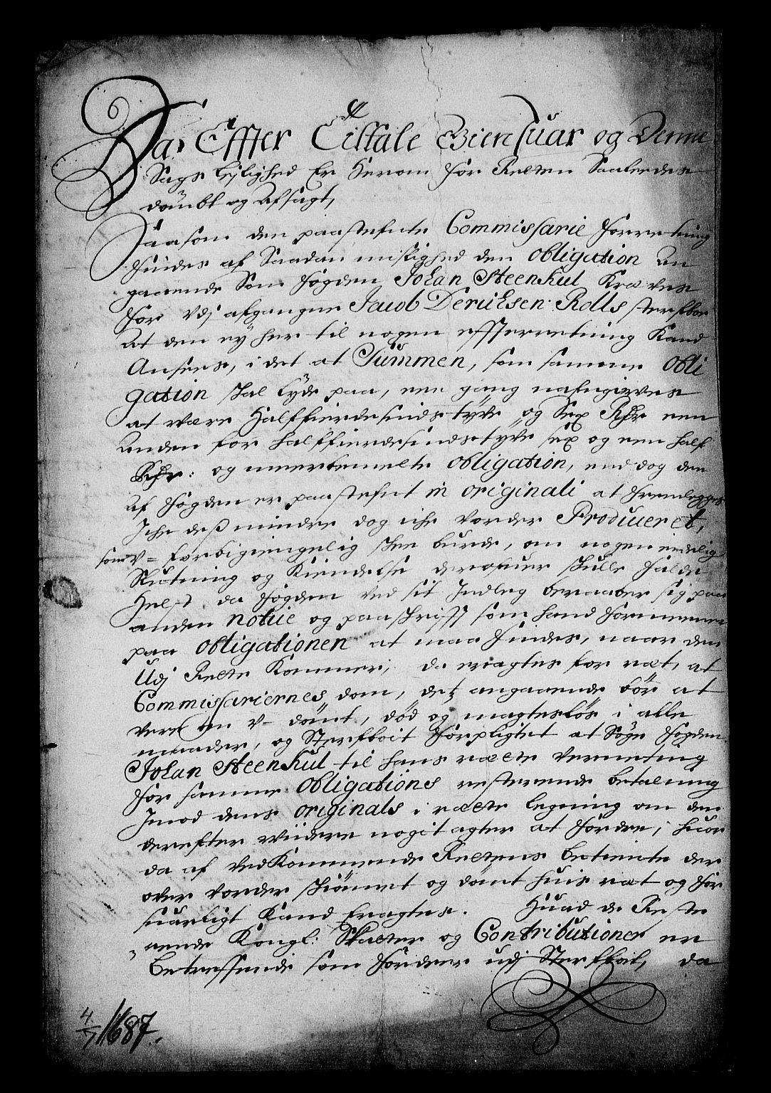 Stattholderembetet 1572-1771, RA/EA-2870/Af/L0002: Avskrifter av vedlegg til originale supplikker, nummerert i samsvar med supplikkbøkene, 1687-1689, p. 60