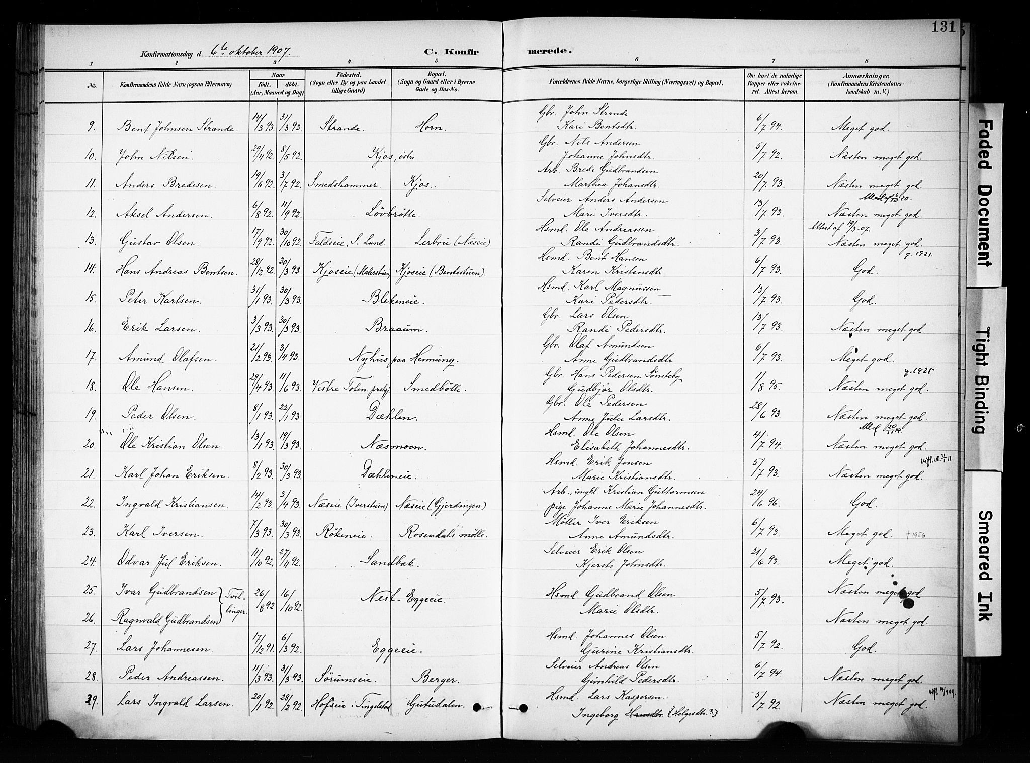 Brandbu prestekontor, SAH/PREST-114/H/Ha/Haa/L0001: Parish register (official) no. 1, 1900-1912, p. 131