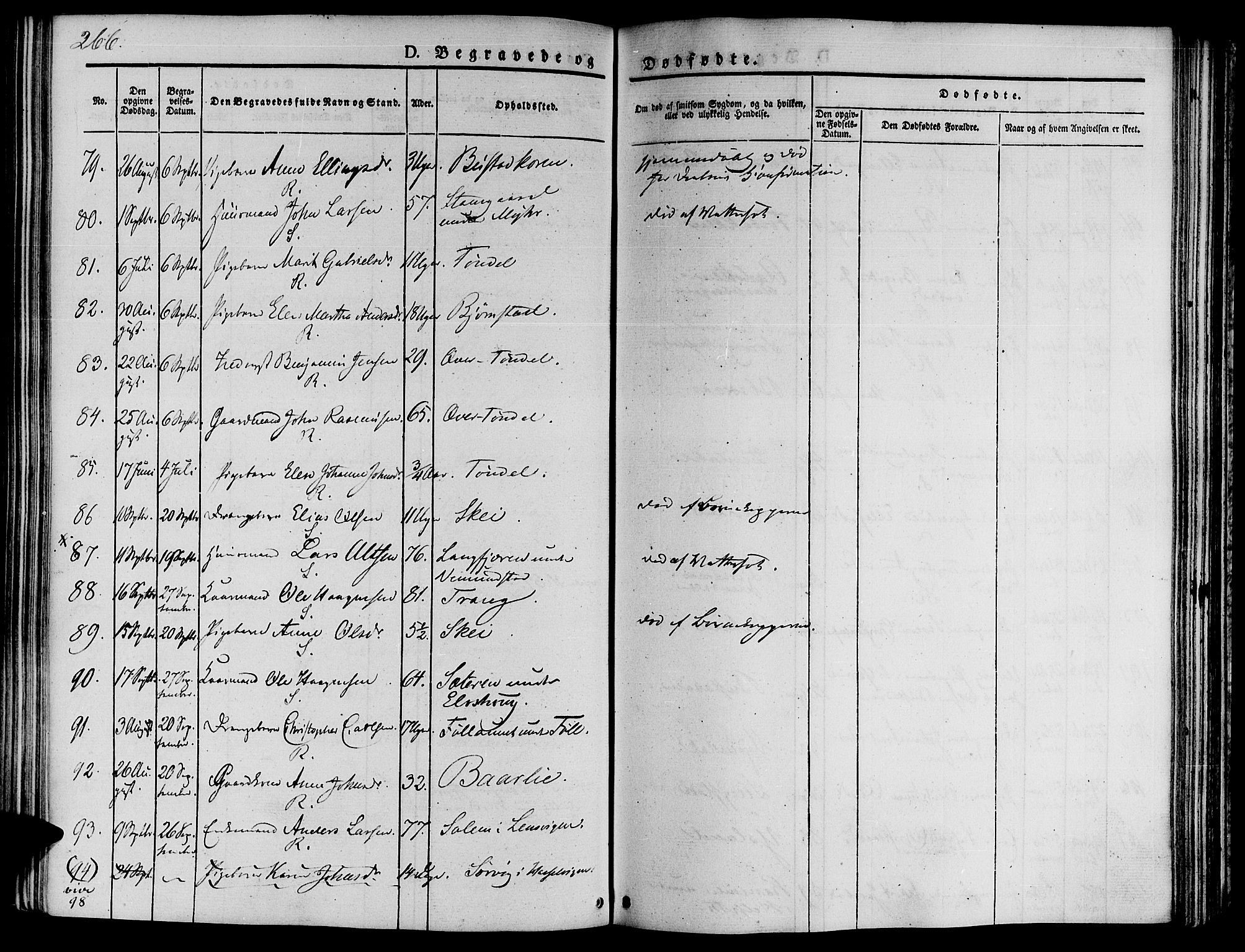 Ministerialprotokoller, klokkerbøker og fødselsregistre - Sør-Trøndelag, AV/SAT-A-1456/646/L0610: Parish register (official) no. 646A08, 1837-1847, p. 266