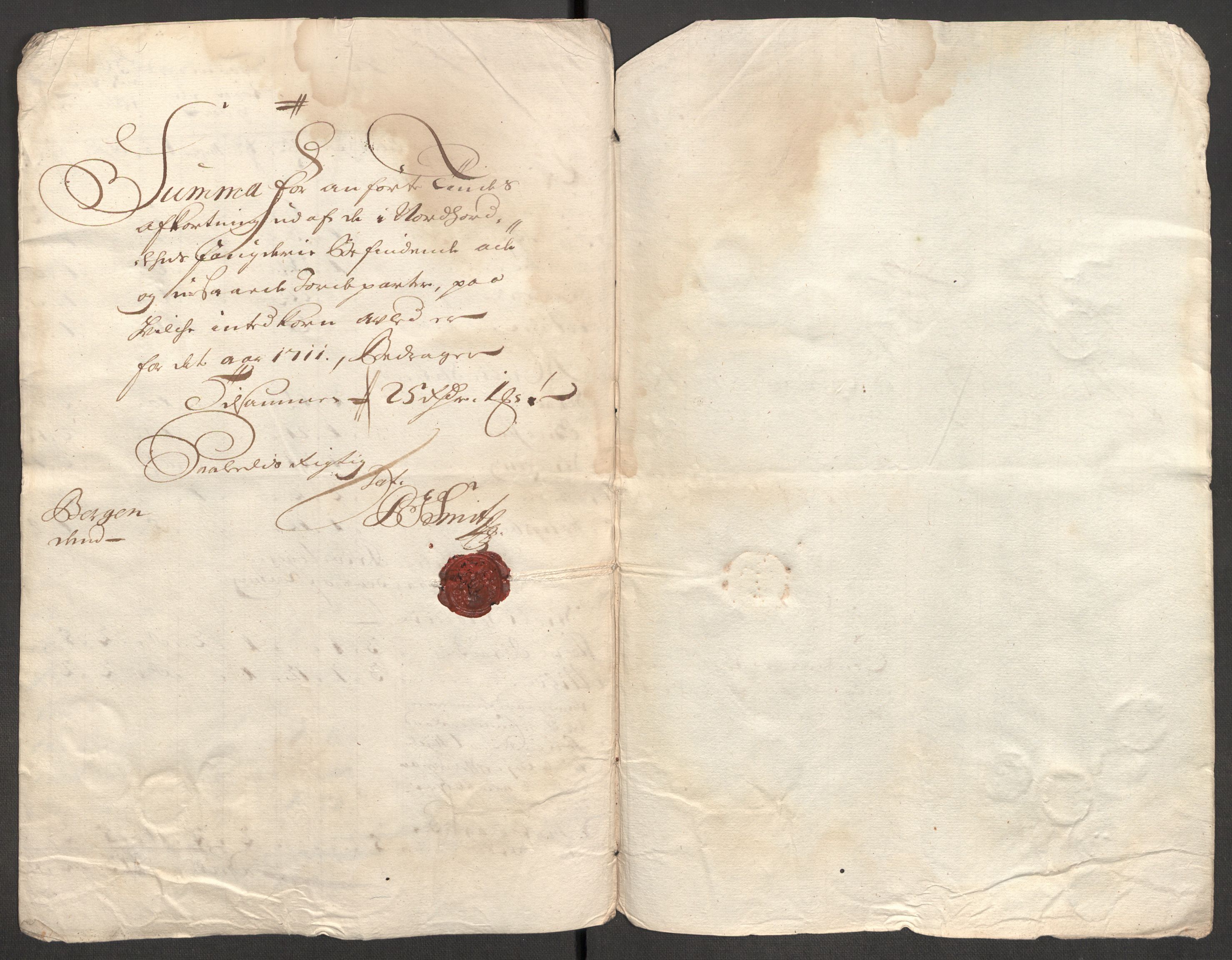 Rentekammeret inntil 1814, Reviderte regnskaper, Fogderegnskap, AV/RA-EA-4092/R51/L3192: Fogderegnskap Nordhordland og Voss, 1711, p. 353