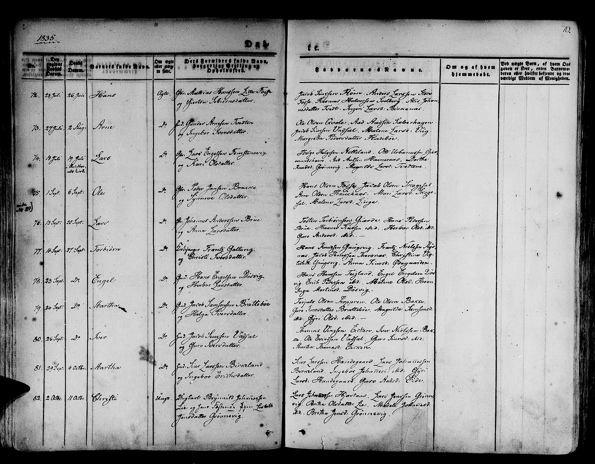 Strandebarm sokneprestembete, AV/SAB-A-78401/H/Haa: Parish register (official) no. A 6, 1826-1843, p. 70