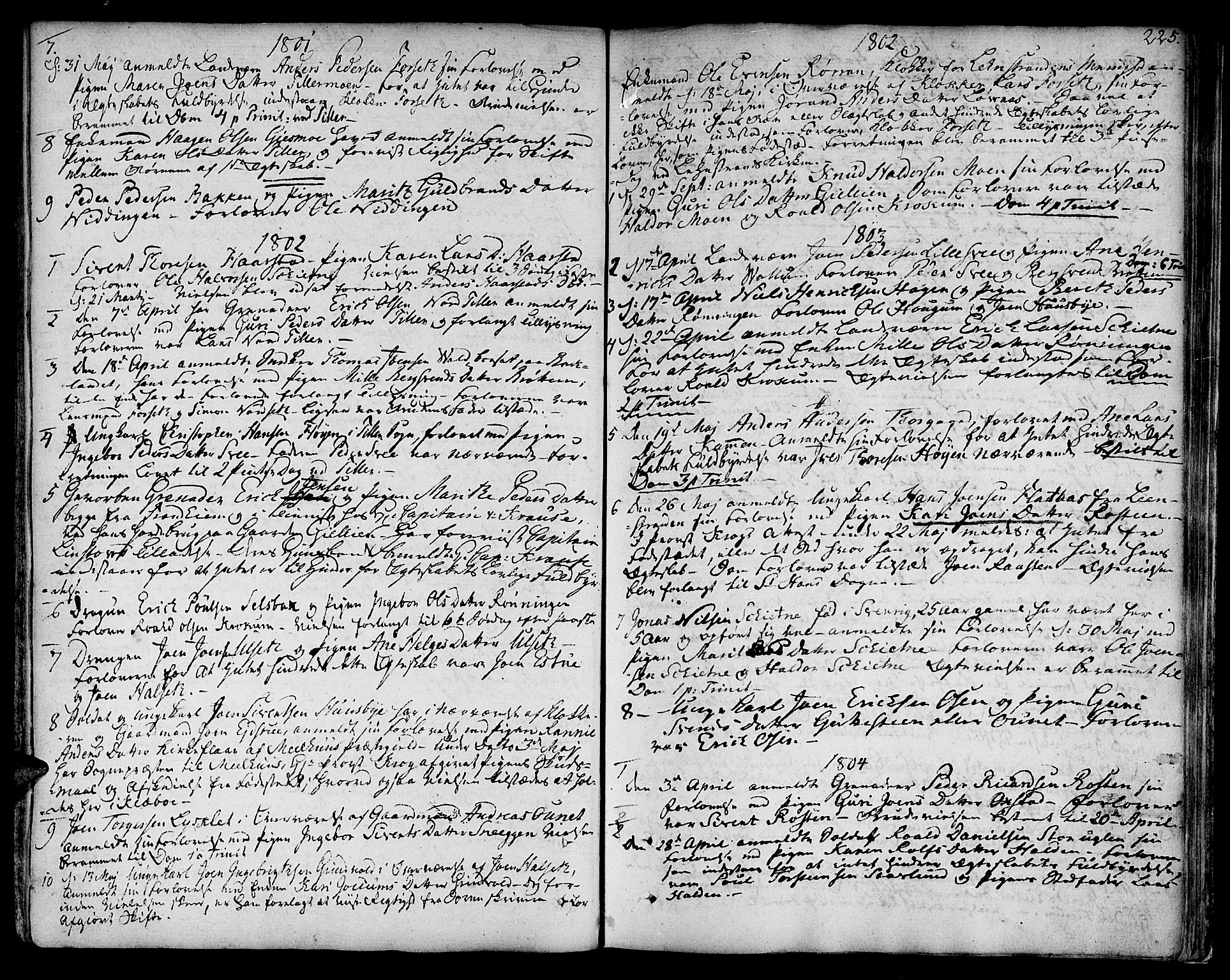 Ministerialprotokoller, klokkerbøker og fødselsregistre - Sør-Trøndelag, SAT/A-1456/618/L0438: Parish register (official) no. 618A03, 1783-1815, p. 225