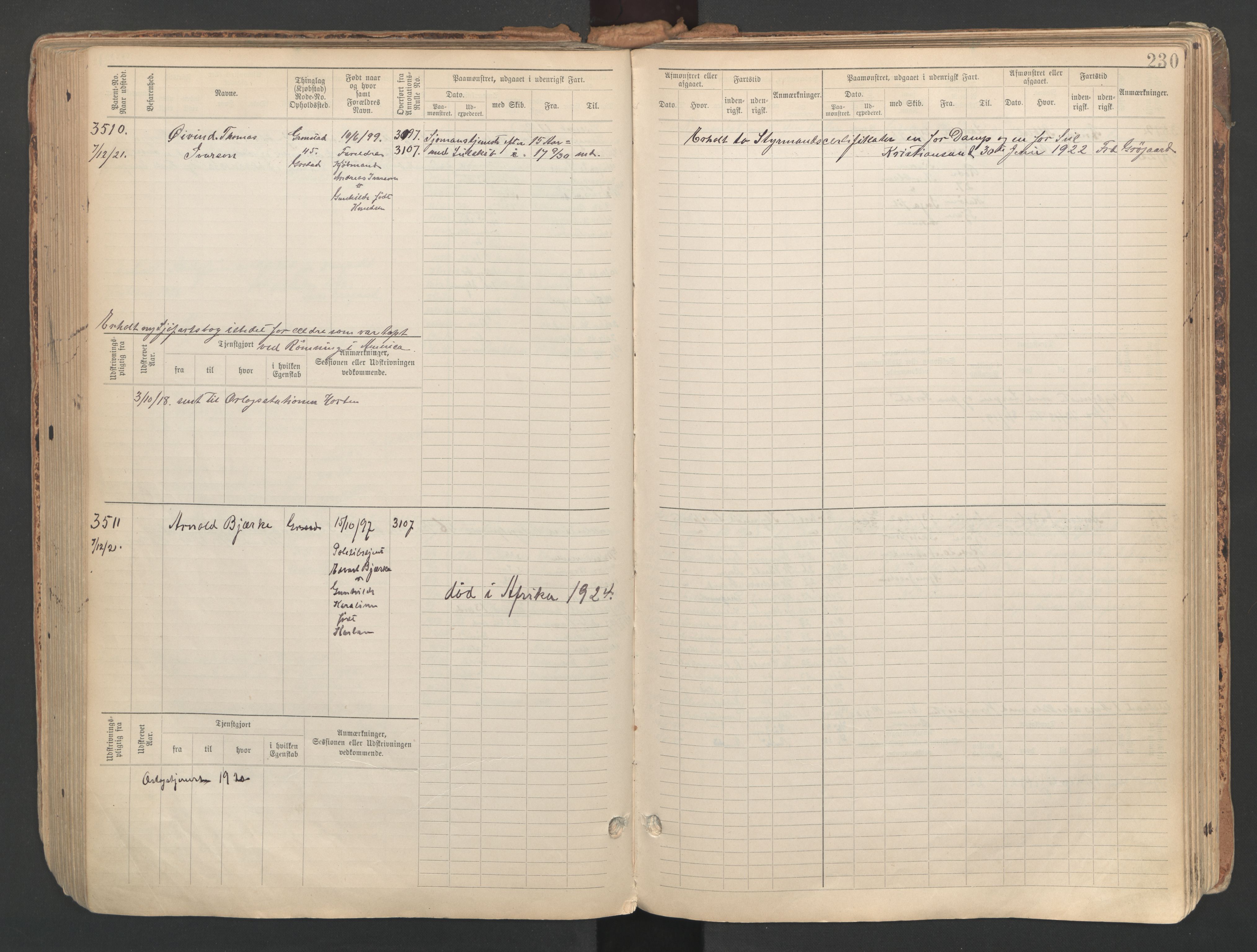 Grimstad mønstringskrets, AV/SAK-2031-0013/F/Fb/L0013: Hovedrulle A nr 3052-3814, V-26, 1900-1943, p. 243