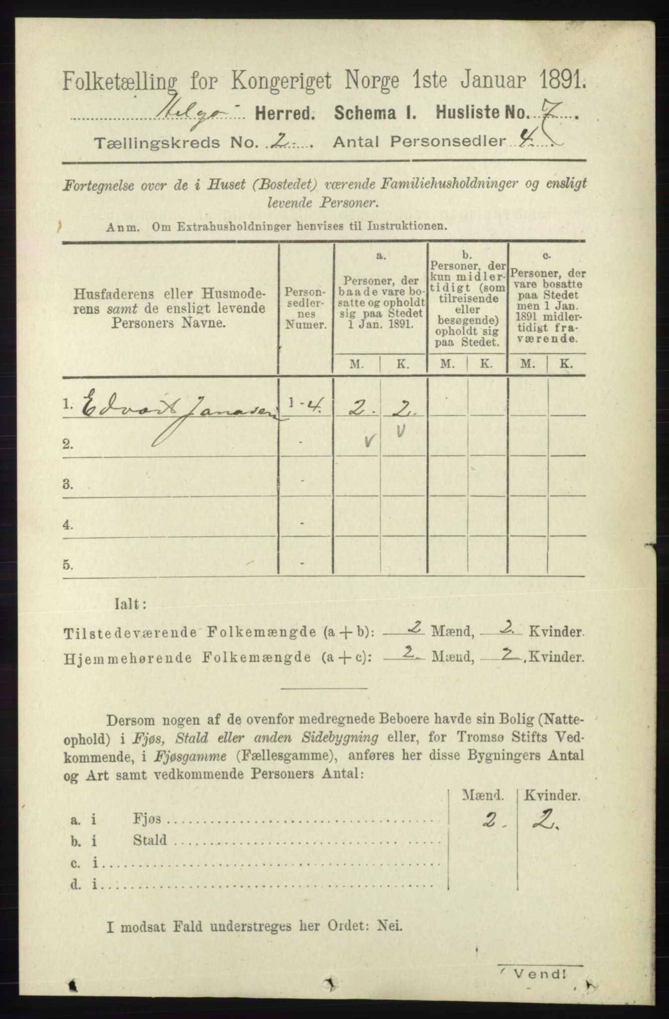 RA, 1891 census for 1935 Helgøy, 1891, p. 289