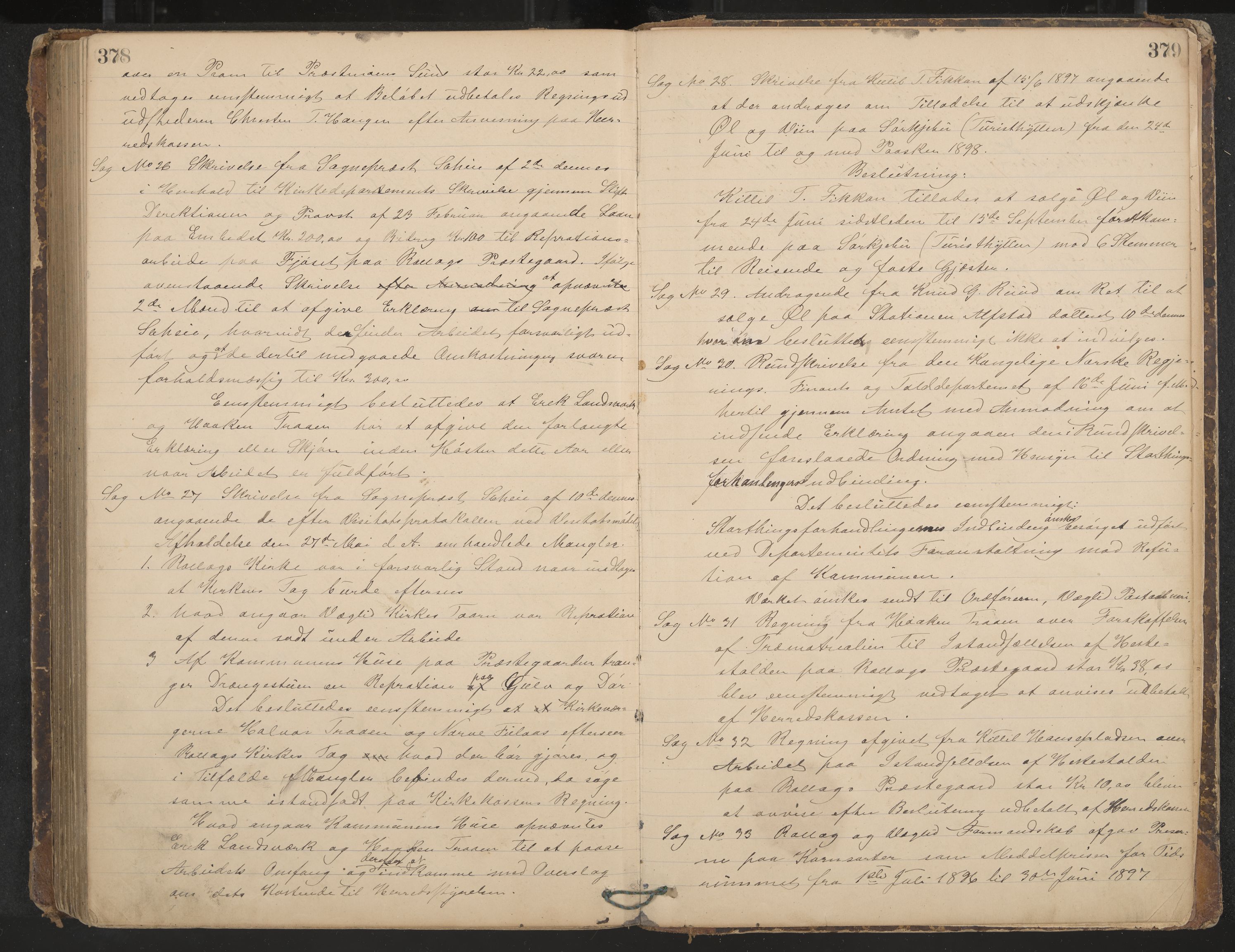 Rollag formannskap og sentraladministrasjon, IKAK/0632021-2/A/Aa/L0003: Møtebok, 1884-1897, p. 378-379