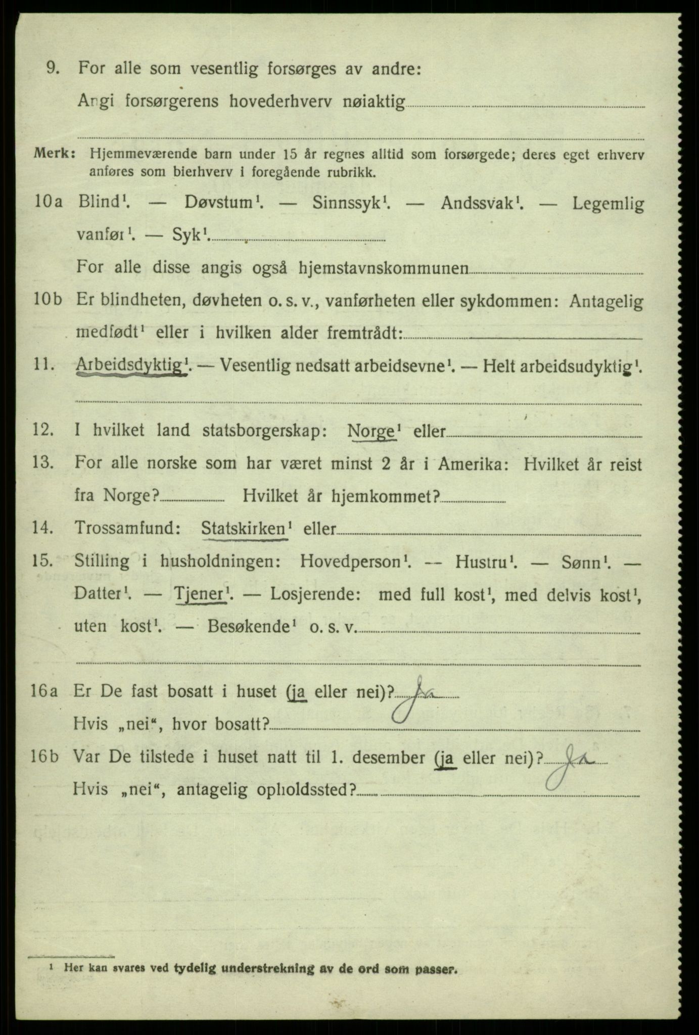 SAB, 1920 census for Kvam, 1920, p. 2008