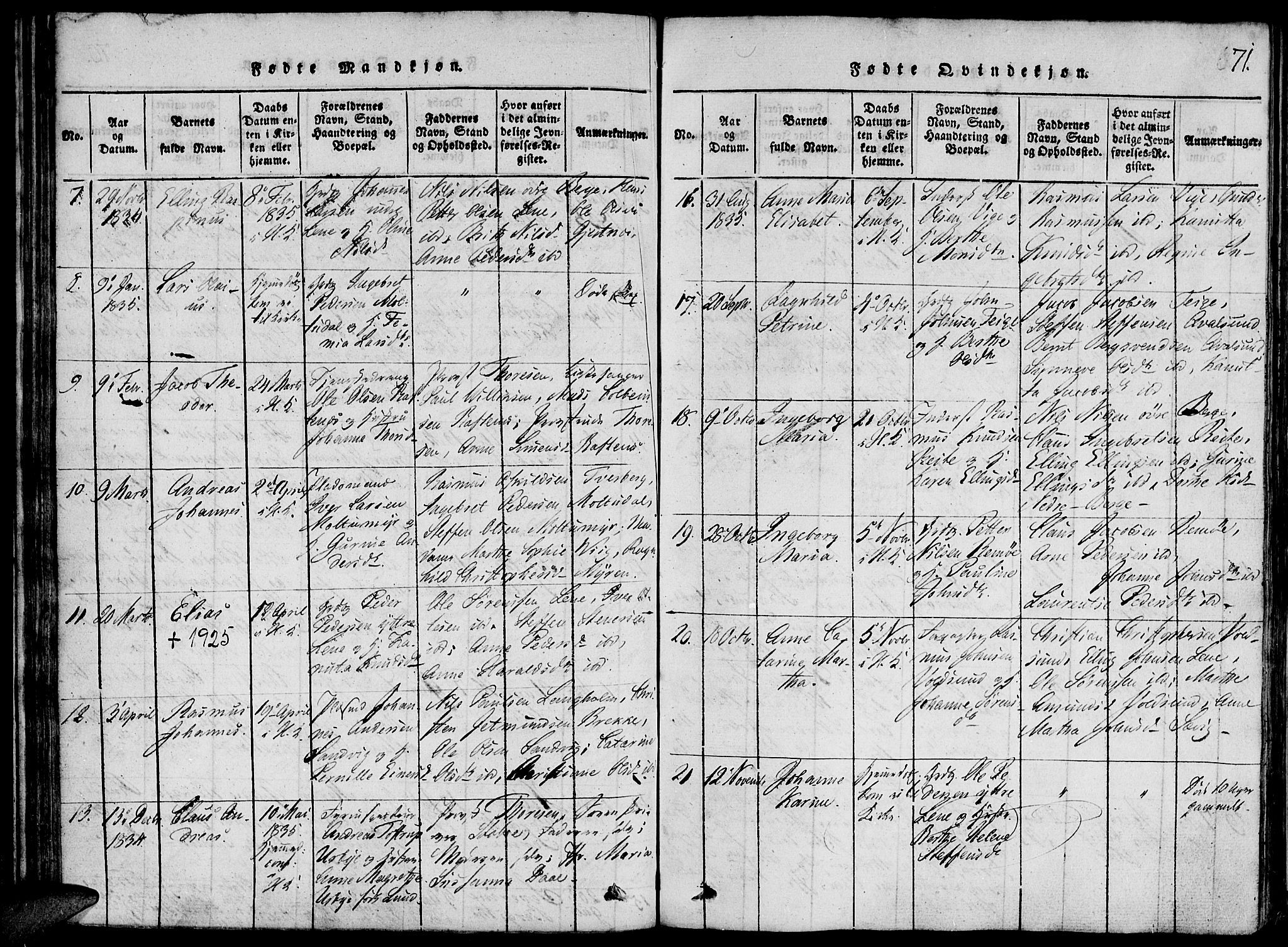 Ministerialprotokoller, klokkerbøker og fødselsregistre - Møre og Romsdal, AV/SAT-A-1454/507/L0069: Parish register (official) no. 507A04, 1816-1841, p. 71