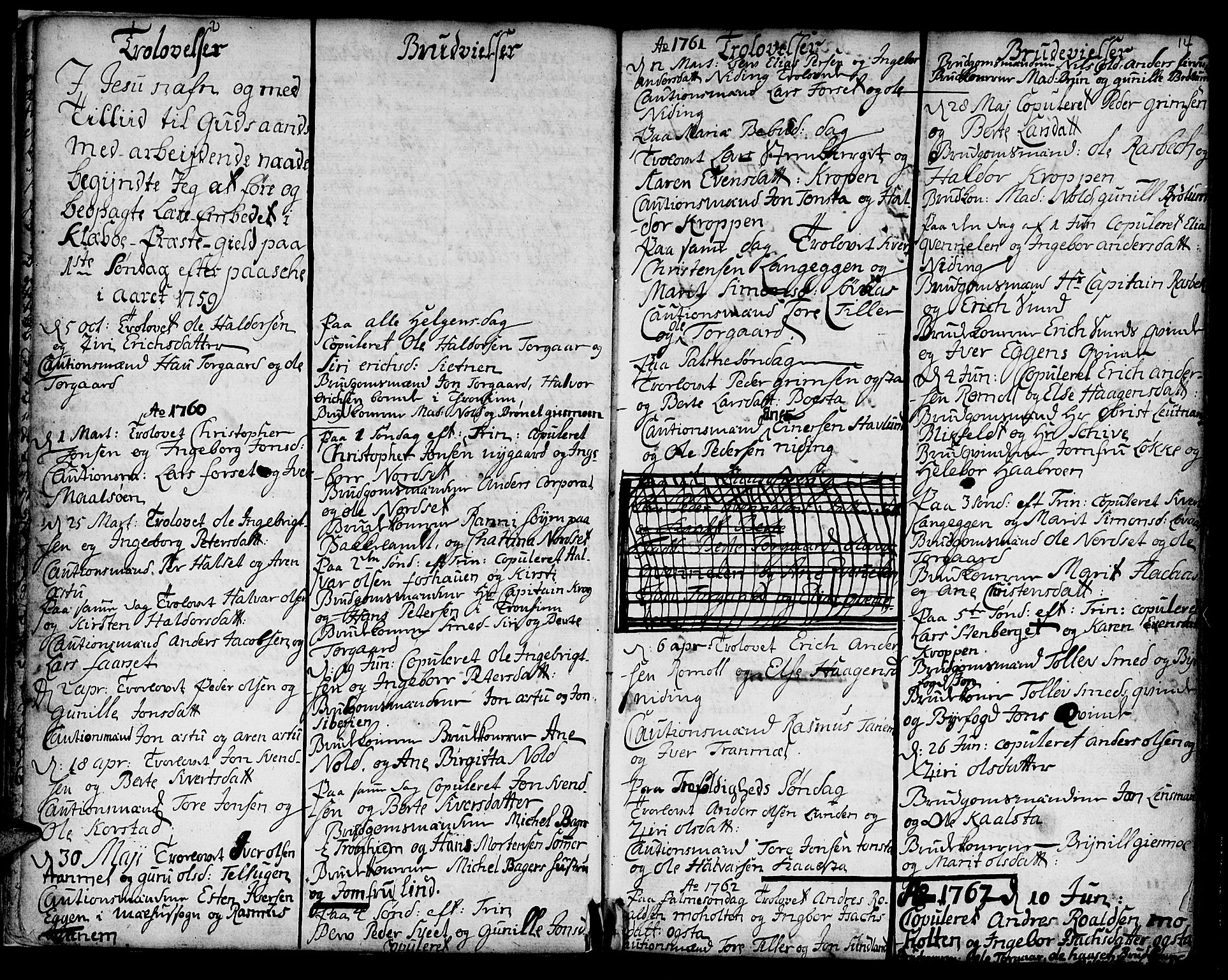 Ministerialprotokoller, klokkerbøker og fødselsregistre - Sør-Trøndelag, SAT/A-1456/618/L0437: Parish register (official) no. 618A02, 1749-1782, p. 14