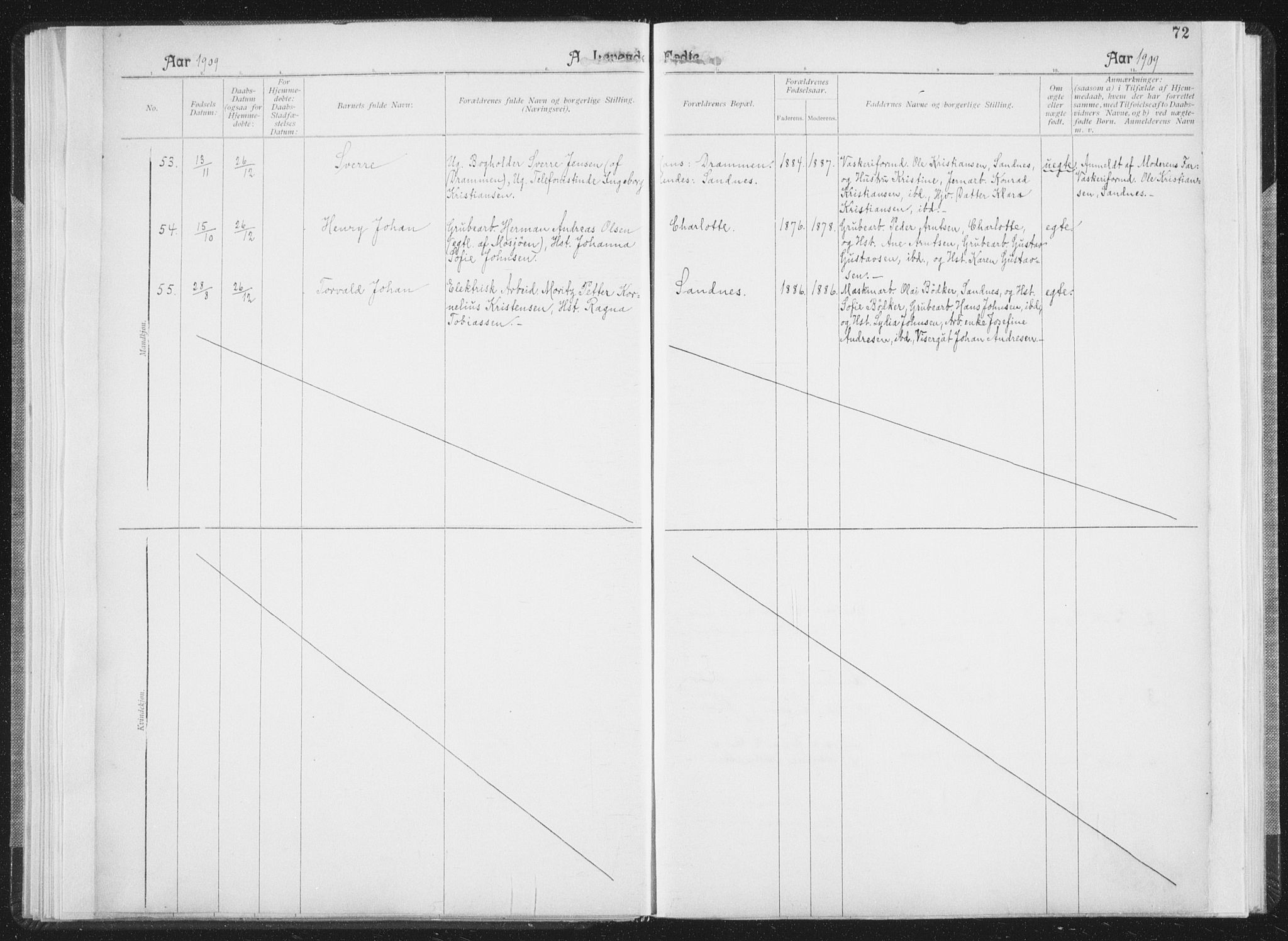 Ministerialprotokoller, klokkerbøker og fødselsregistre - Nordland, SAT/A-1459/850/L0711: Curate's parish register no. 850B01, 1902-1915, p. 72