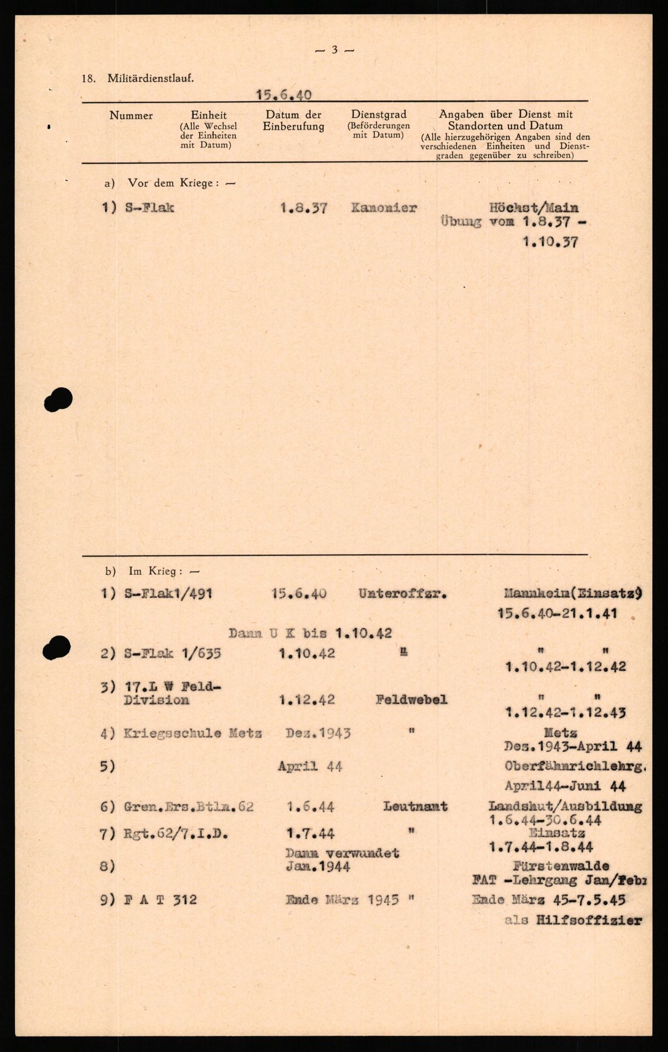 Forsvaret, Forsvarets overkommando II, RA/RAFA-3915/D/Db/L0027: CI Questionaires. Tyske okkupasjonsstyrker i Norge. Tyskere., 1945-1946, p. 425