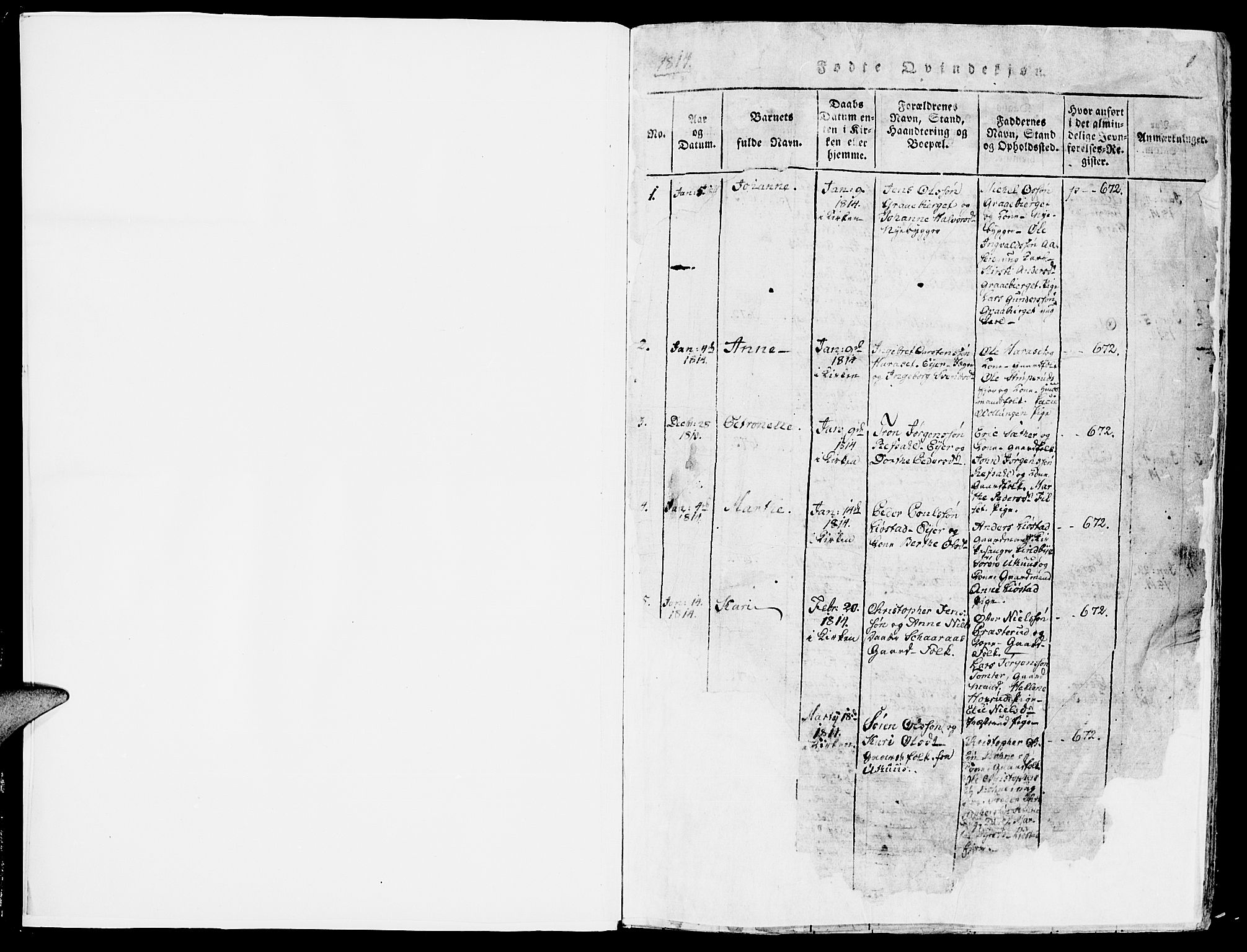 Romedal prestekontor, SAH/PREST-004/K/L0002: Parish register (official) no. 2, 1814-1828, p. 0-1