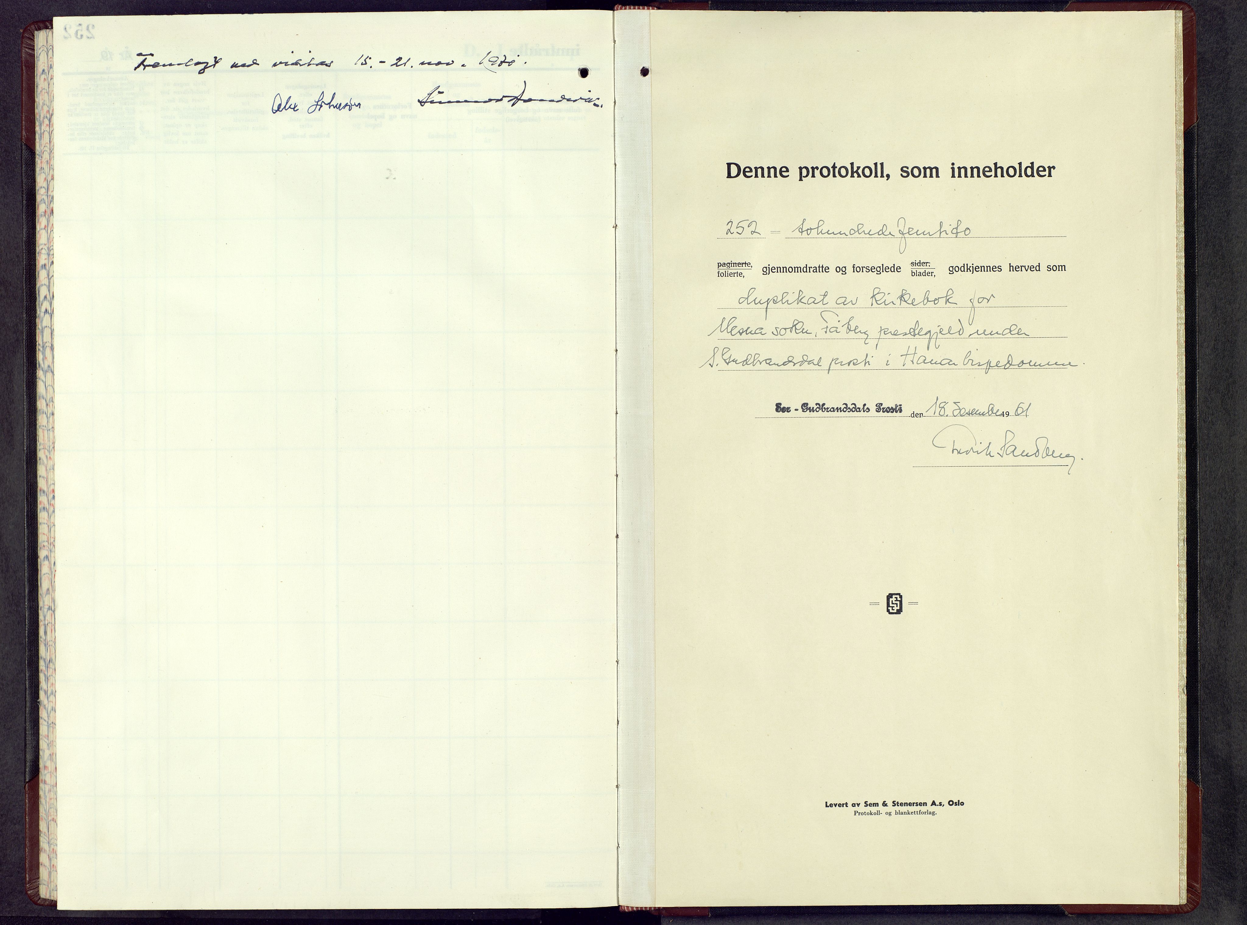 Fåberg prestekontor, SAH/PREST-086/H/Ha/Hab/L0020: Parish register (copy) no. 20, 1961-1968