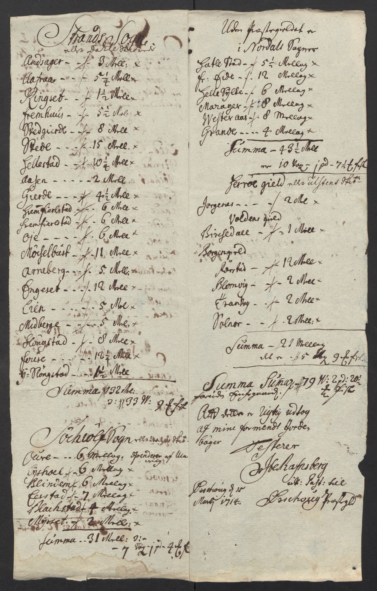 Rentekammeret inntil 1814, Reviderte regnskaper, Fogderegnskap, AV/RA-EA-4092/R54/L3565: Fogderegnskap Sunnmøre, 1712-1713, p. 443