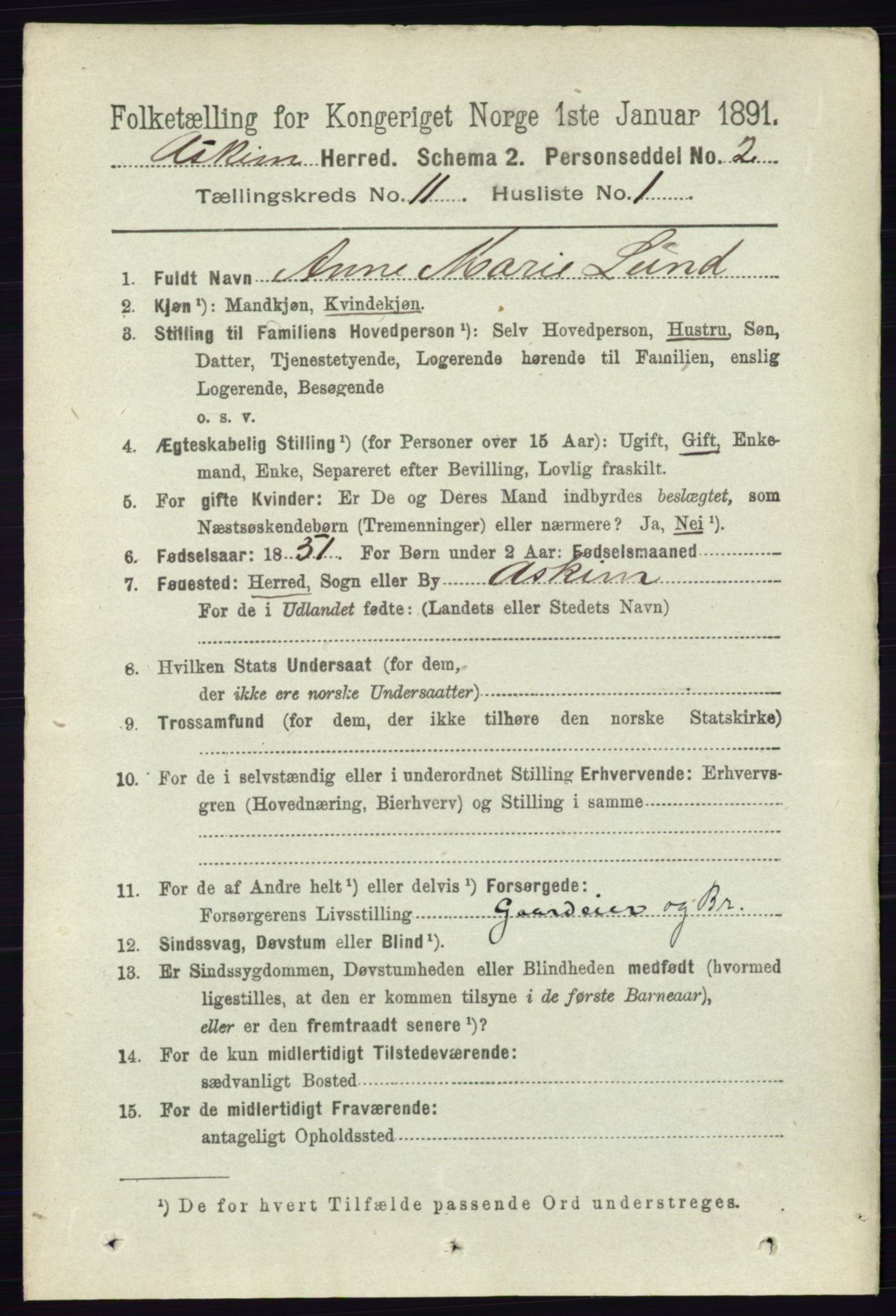 RA, 1891 census for 0124 Askim, 1891, p. 1742