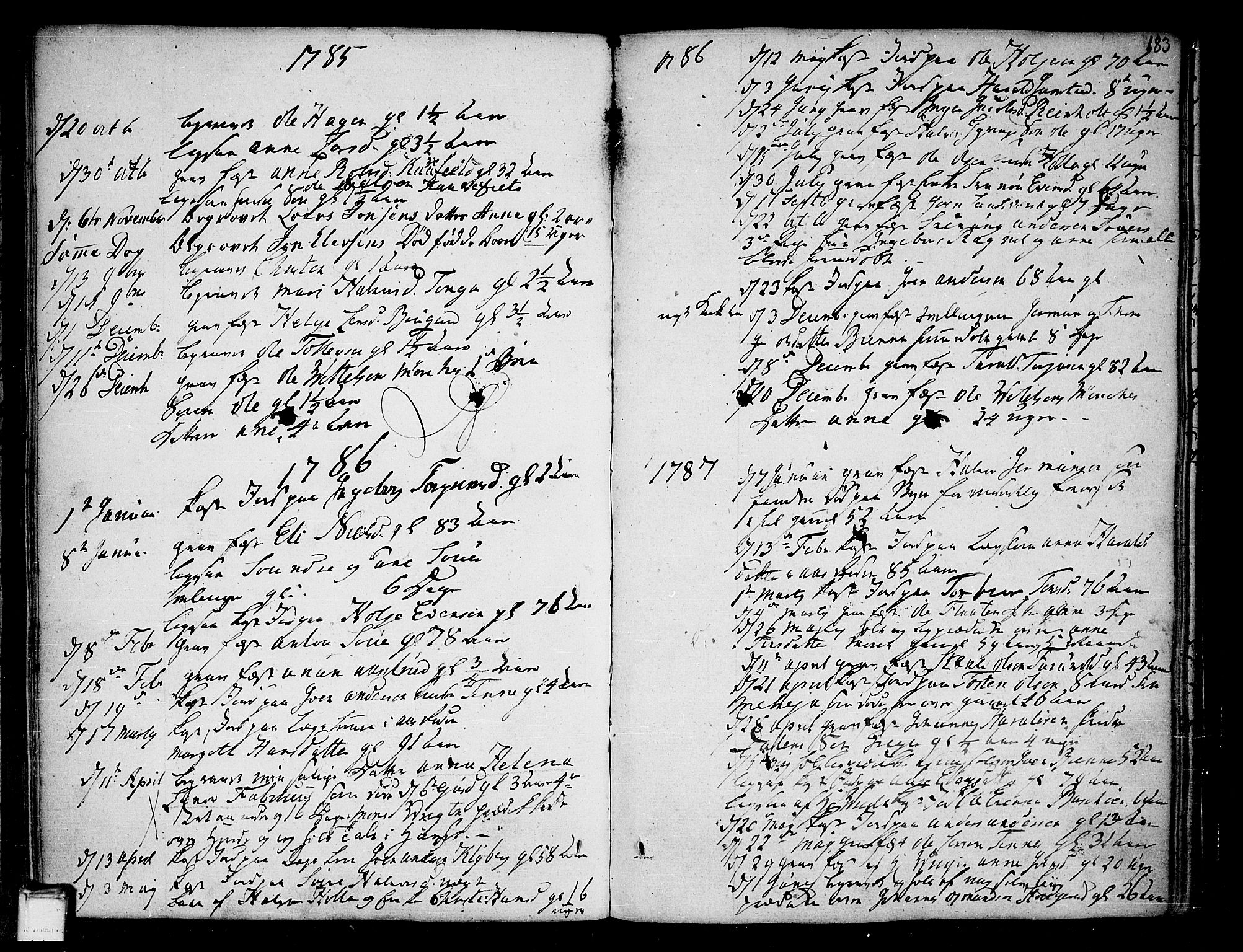 Heddal kirkebøker, AV/SAKO-A-268/F/Fa/L0004: Parish register (official) no. I 4, 1784-1814, p. 183