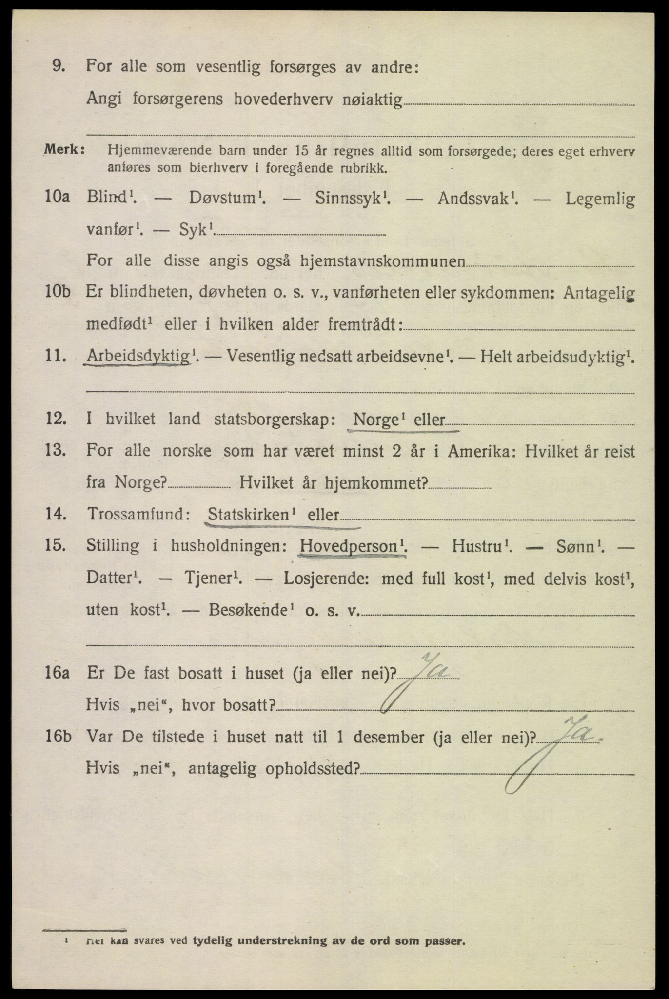 SAK, 1920 census for Sør-Audnedal, 1920, p. 1964