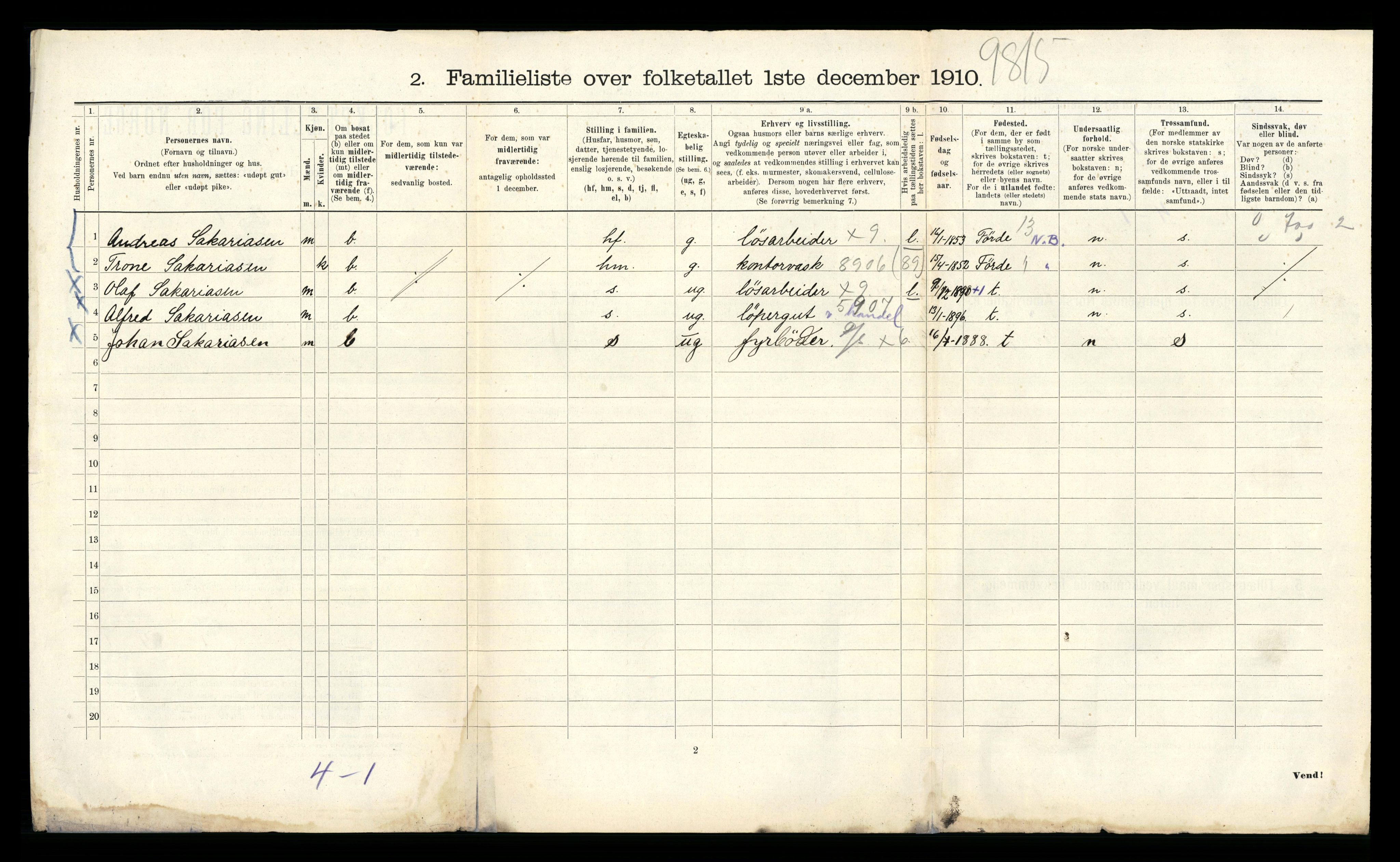 RA, 1910 census for Bergen, 1910, p. 11648