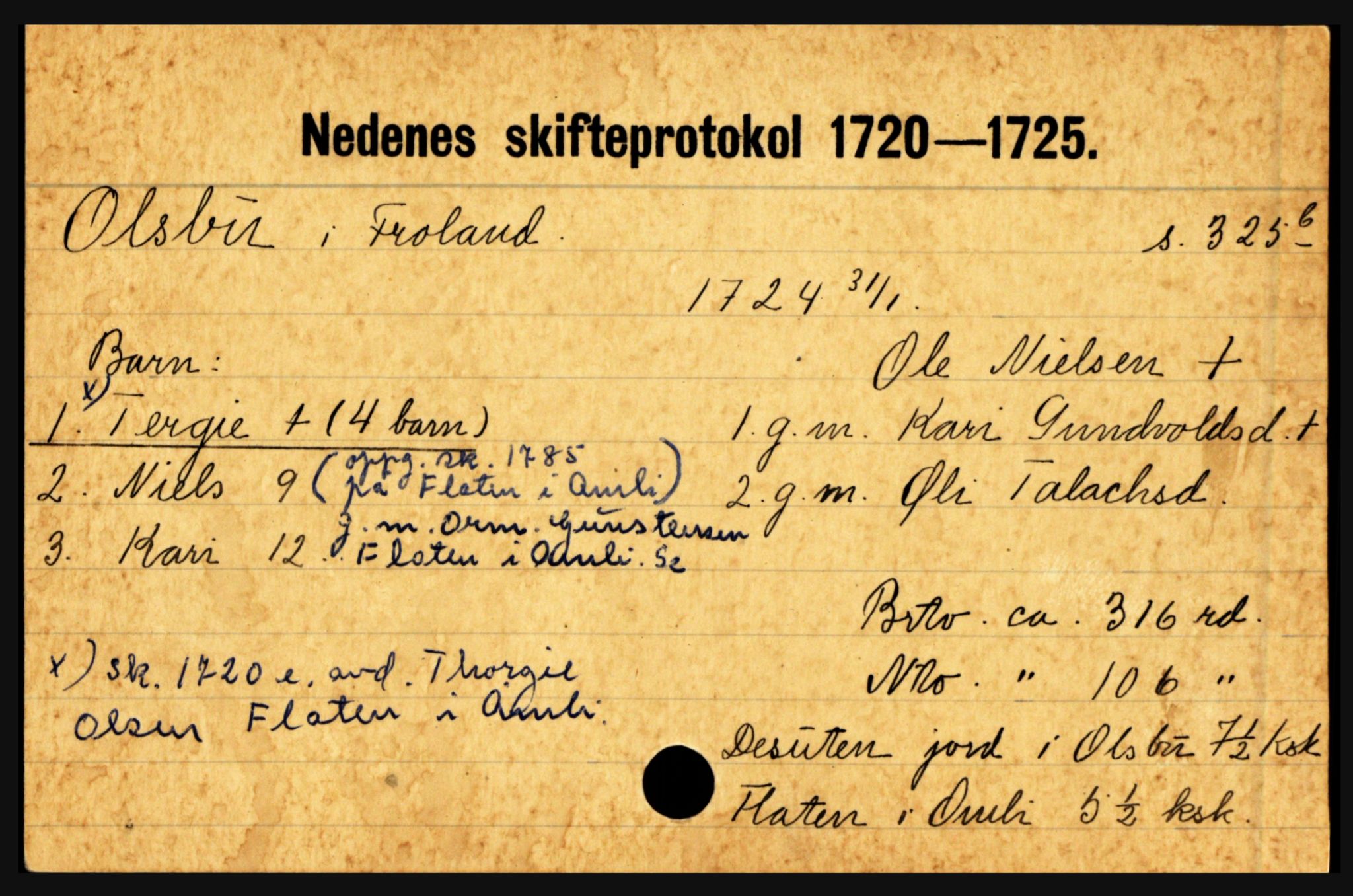 Nedenes sorenskriveri før 1824, AV/SAK-1221-0007/H, p. 22889