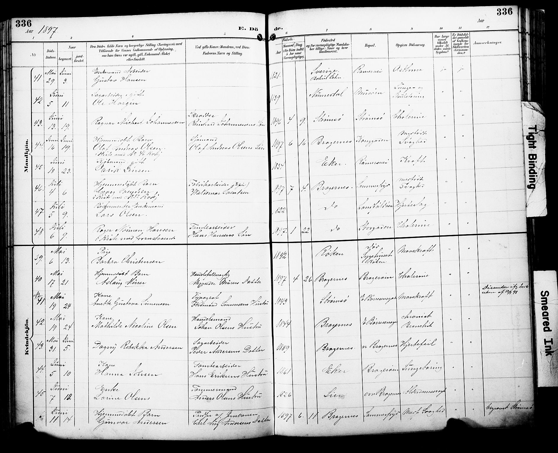 Bragernes kirkebøker, AV/SAKO-A-6/F/Fb/L0008: Parish register (official) no. II 8, 1894-1902, p. 336