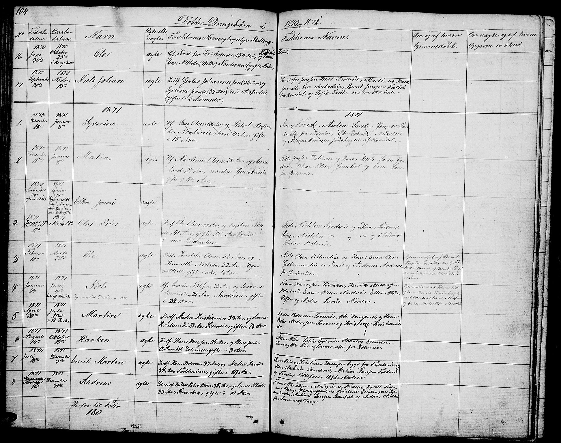 Stange prestekontor, AV/SAH-PREST-002/L/L0002: Parish register (copy) no. 2, 1838-1879, p. 104