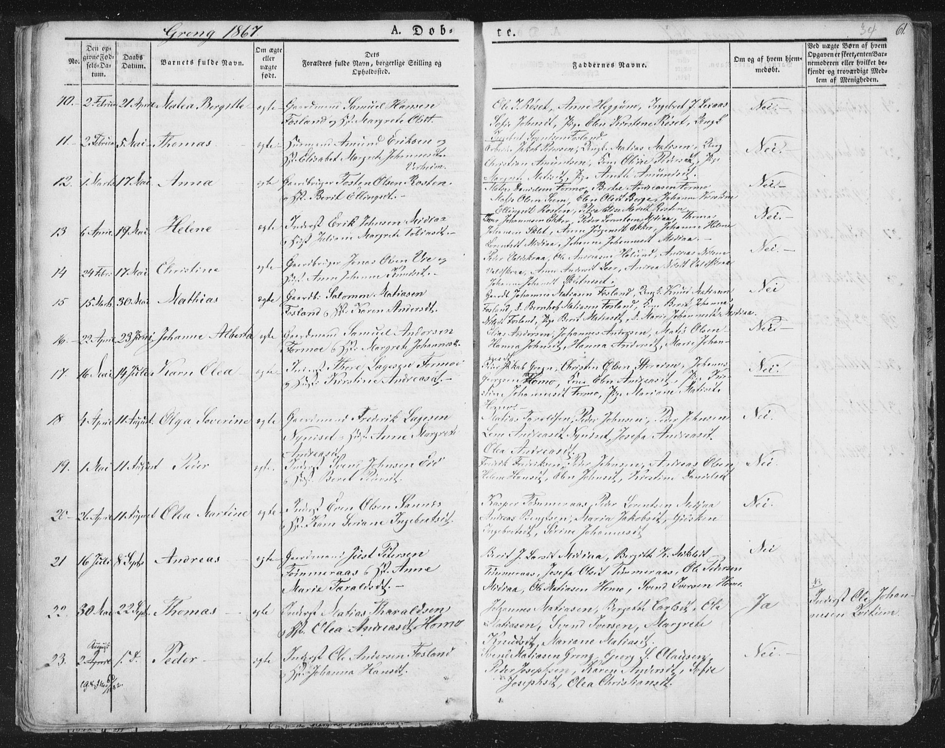 Ministerialprotokoller, klokkerbøker og fødselsregistre - Nord-Trøndelag, SAT/A-1458/758/L0513: Parish register (official) no. 758A02 /1, 1839-1868, p. 34
