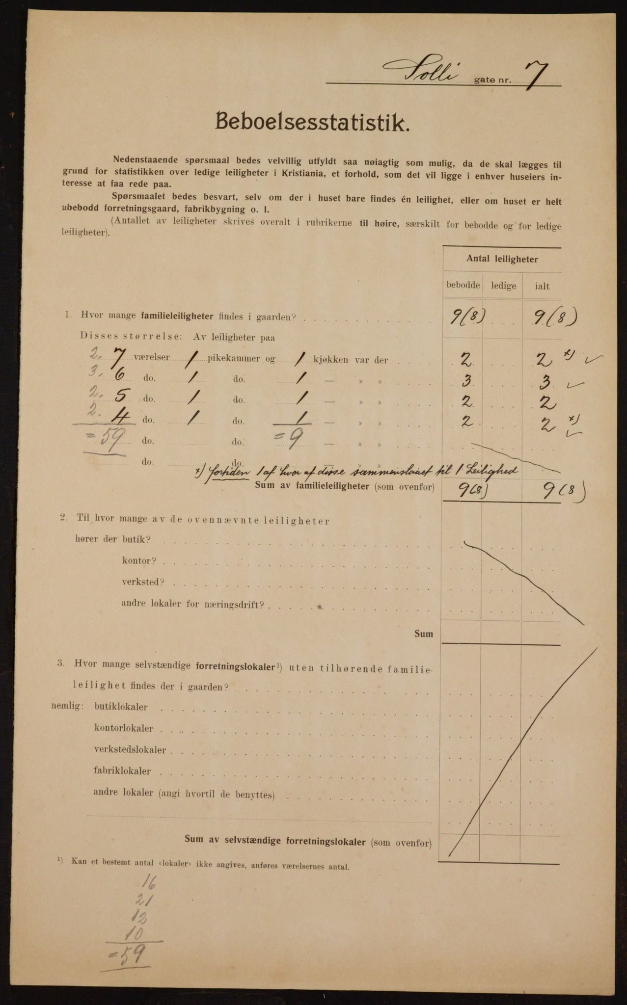 OBA, Municipal Census 1910 for Kristiania, 1910, p. 95019