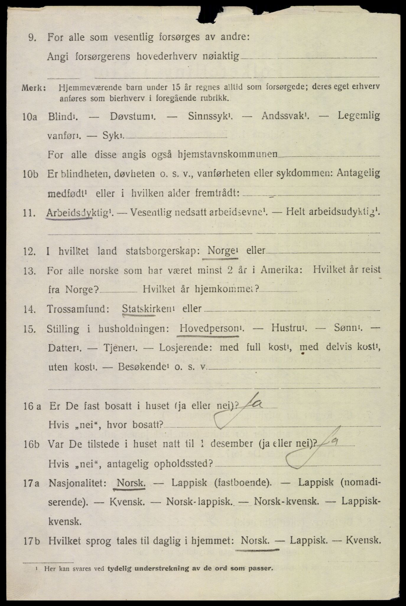 SAT, 1920 census for Vågan, 1920, p. 7956