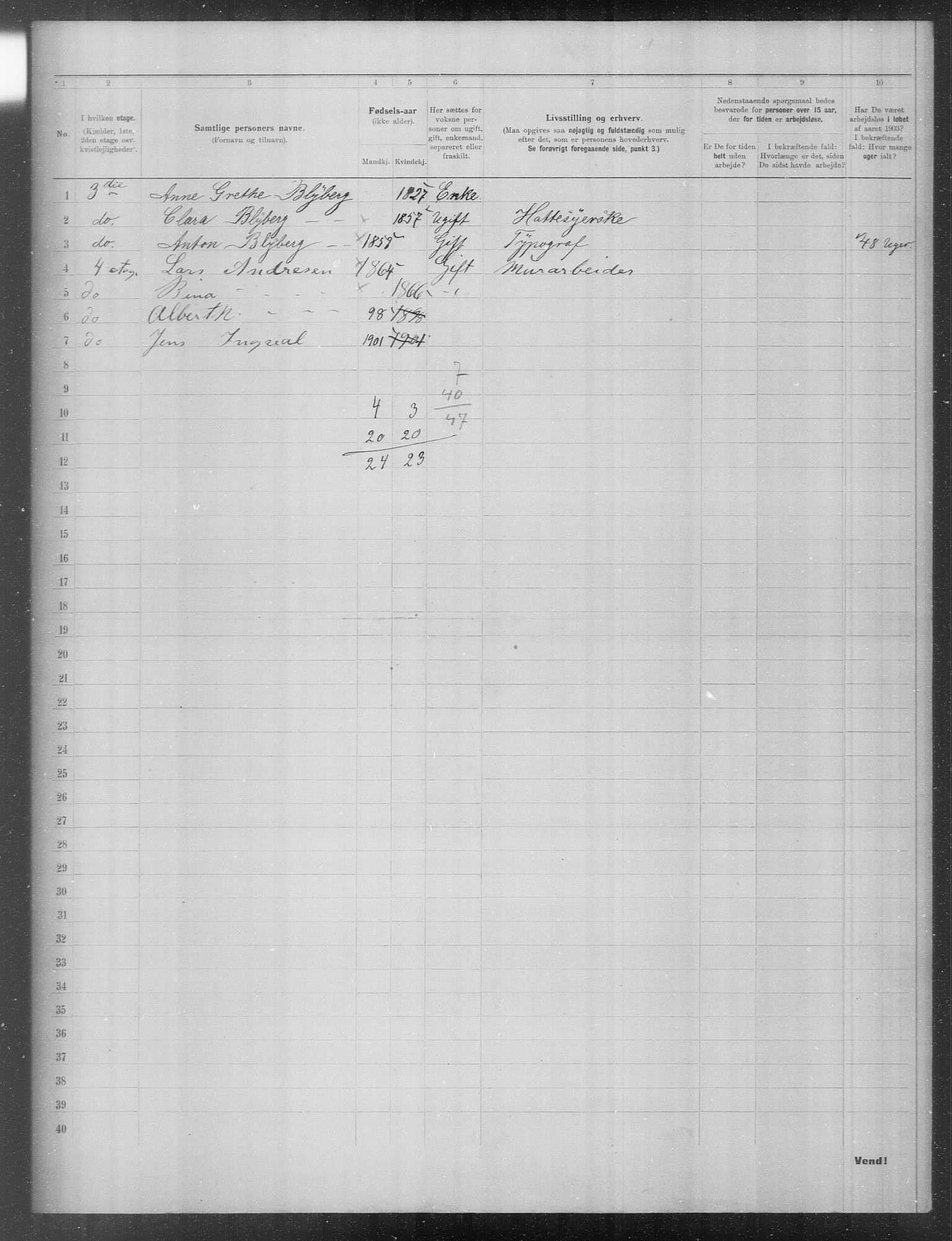 OBA, Municipal Census 1903 for Kristiania, 1903, p. 24253