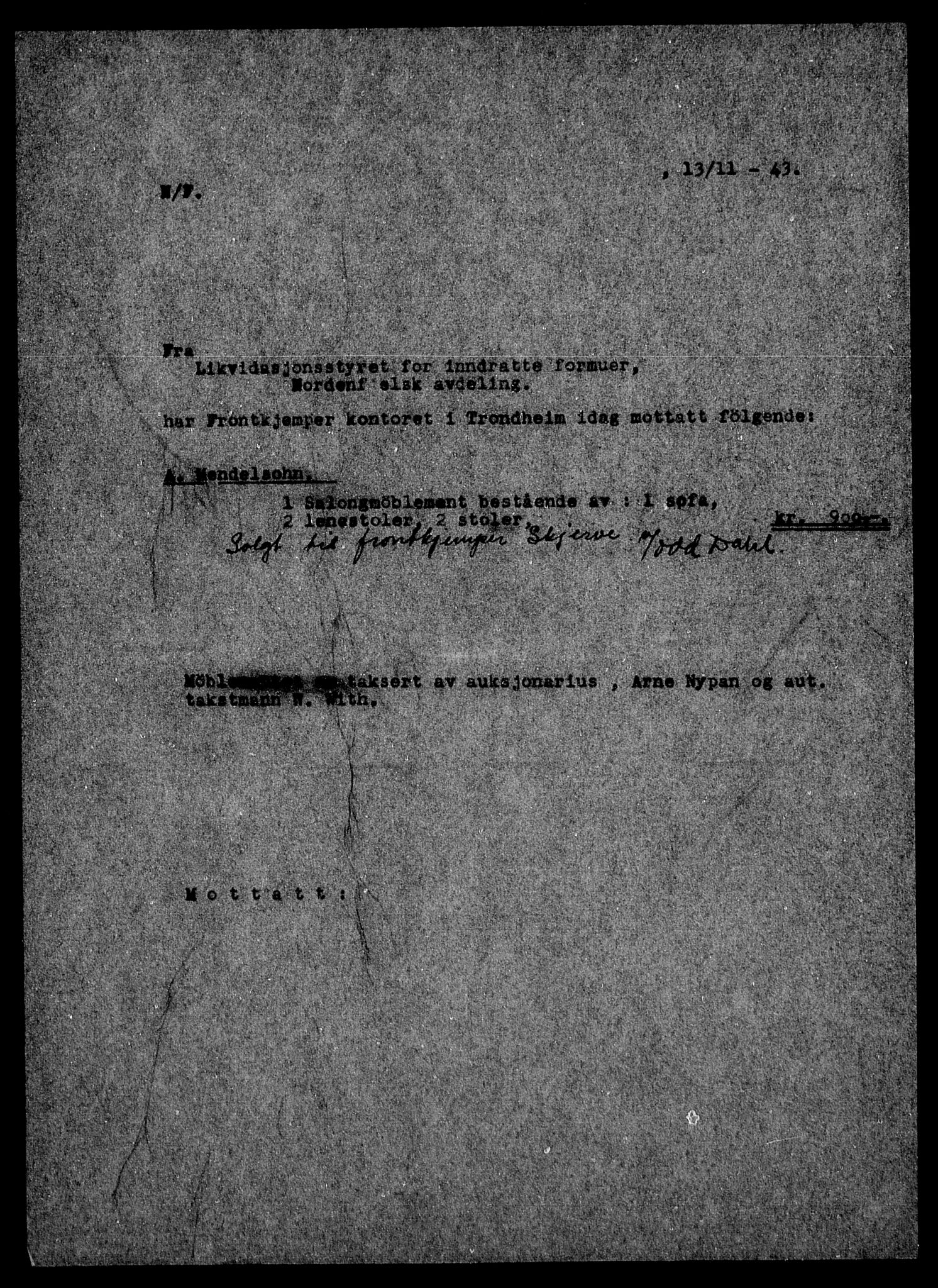 Justisdepartementet, Tilbakeføringskontoret for inndratte formuer, AV/RA-S-1564/H/Hc/Hca/L0903: --, 1945-1947, p. 654