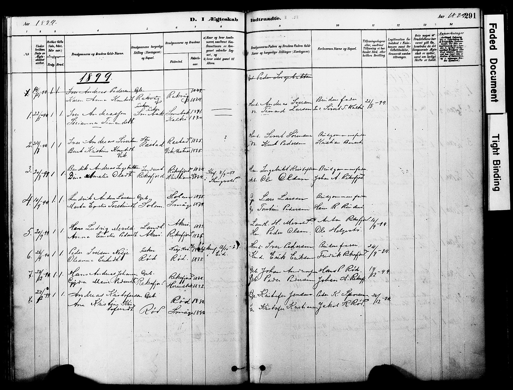 Ministerialprotokoller, klokkerbøker og fødselsregistre - Møre og Romsdal, AV/SAT-A-1454/560/L0721: Parish register (official) no. 560A05, 1878-1917, p. 291