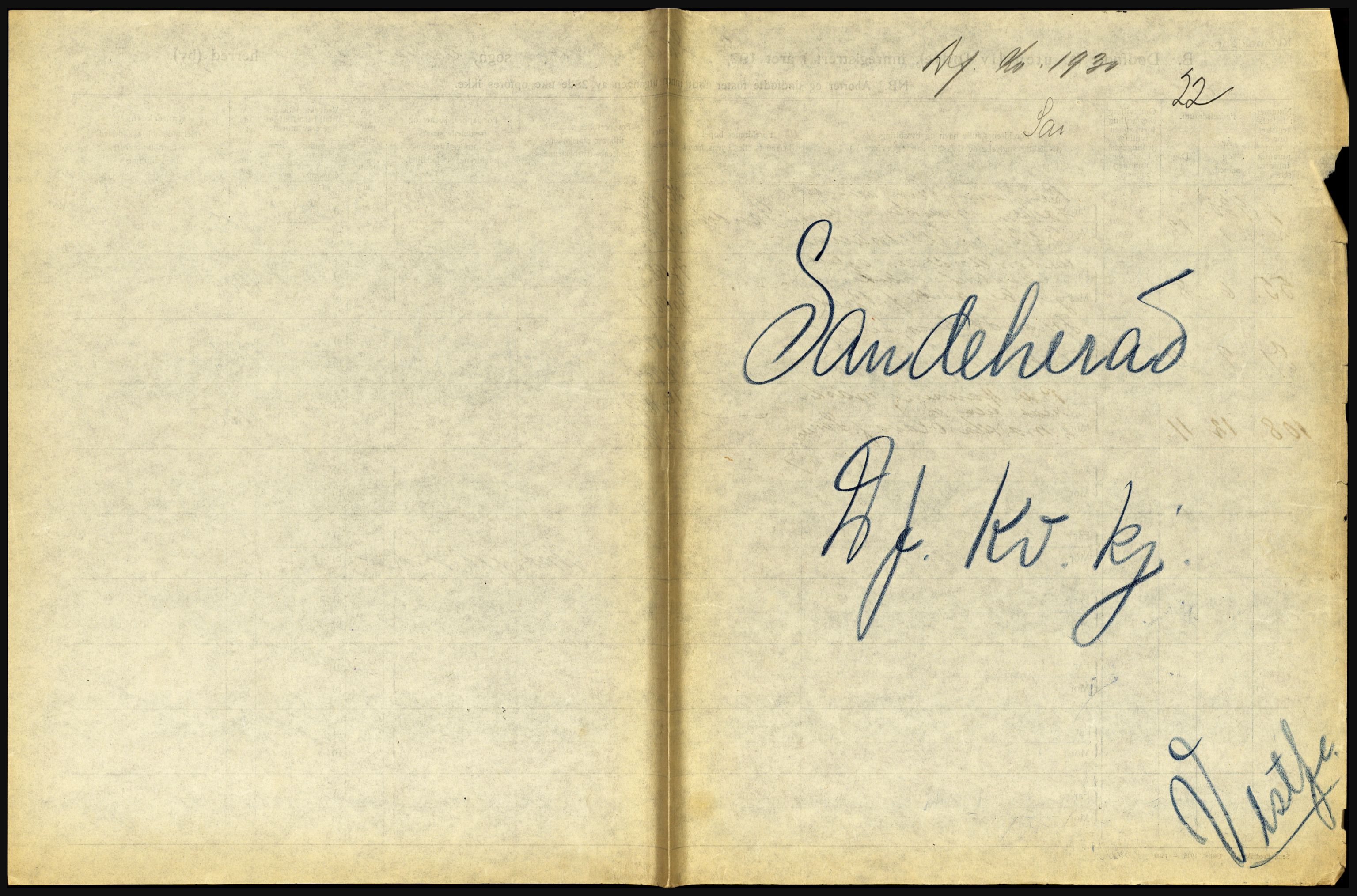 Statistisk sentralbyrå, Sosiodemografiske emner, Befolkning, AV/RA-S-2228/D/Df/Dfc/Dfcj/L0017: Vestfold. Telemark, 1930, p. 271