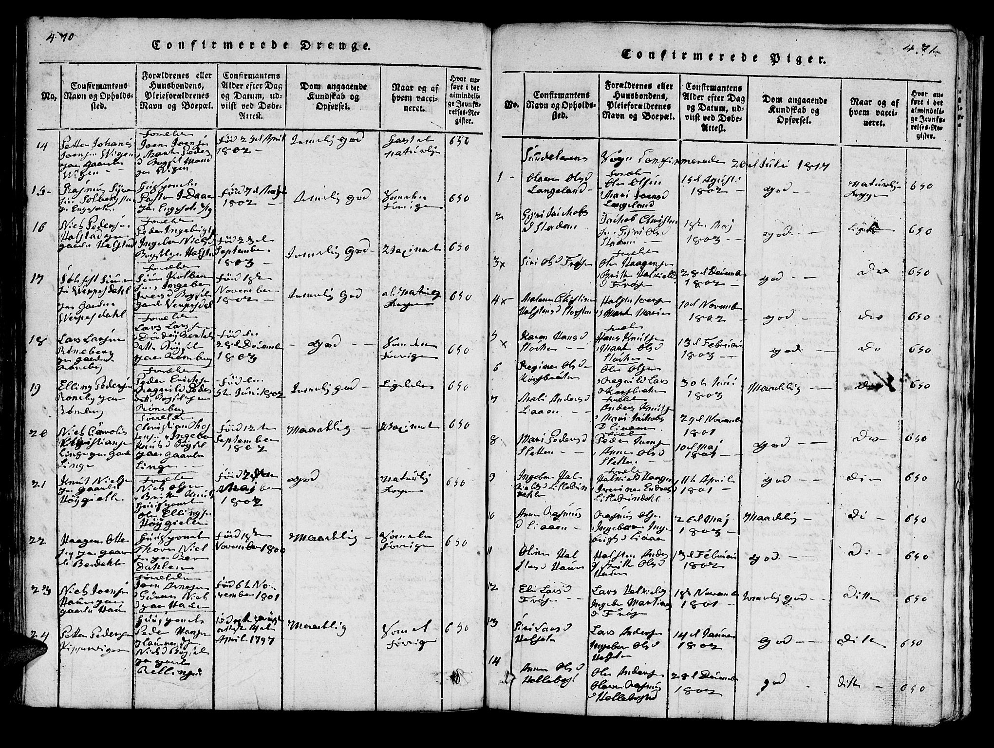 Ministerialprotokoller, klokkerbøker og fødselsregistre - Møre og Romsdal, SAT/A-1454/519/L0246: Parish register (official) no. 519A05, 1817-1834, p. 470-471