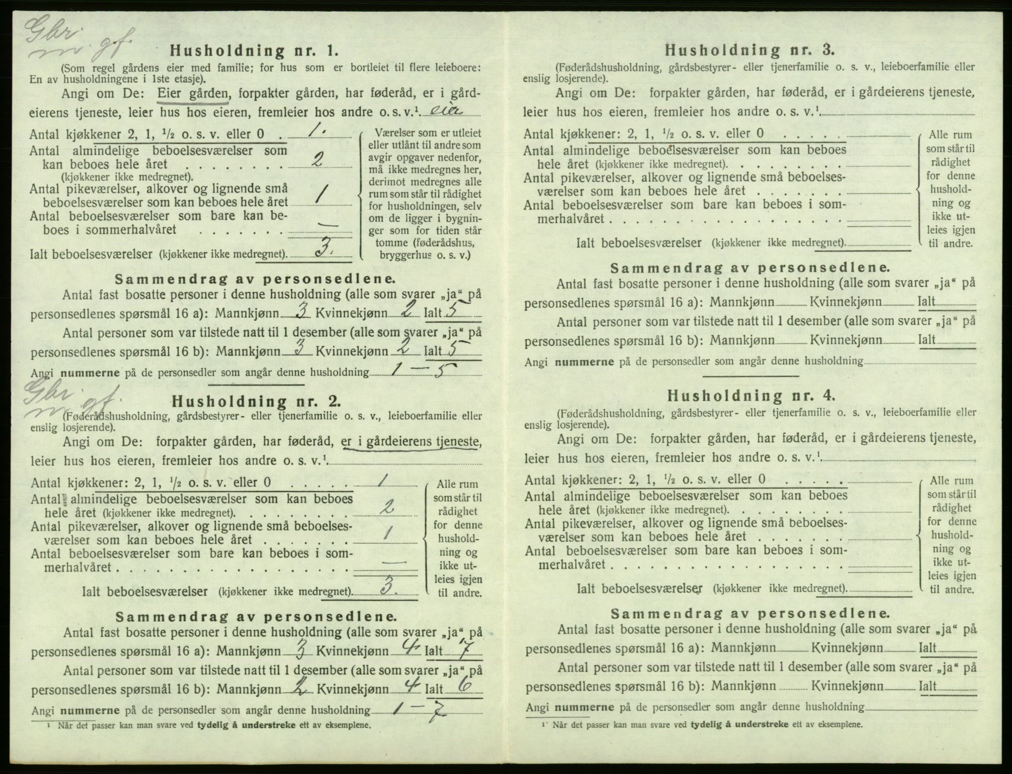 SAB, 1920 census for Tysnes, 1920, p. 823