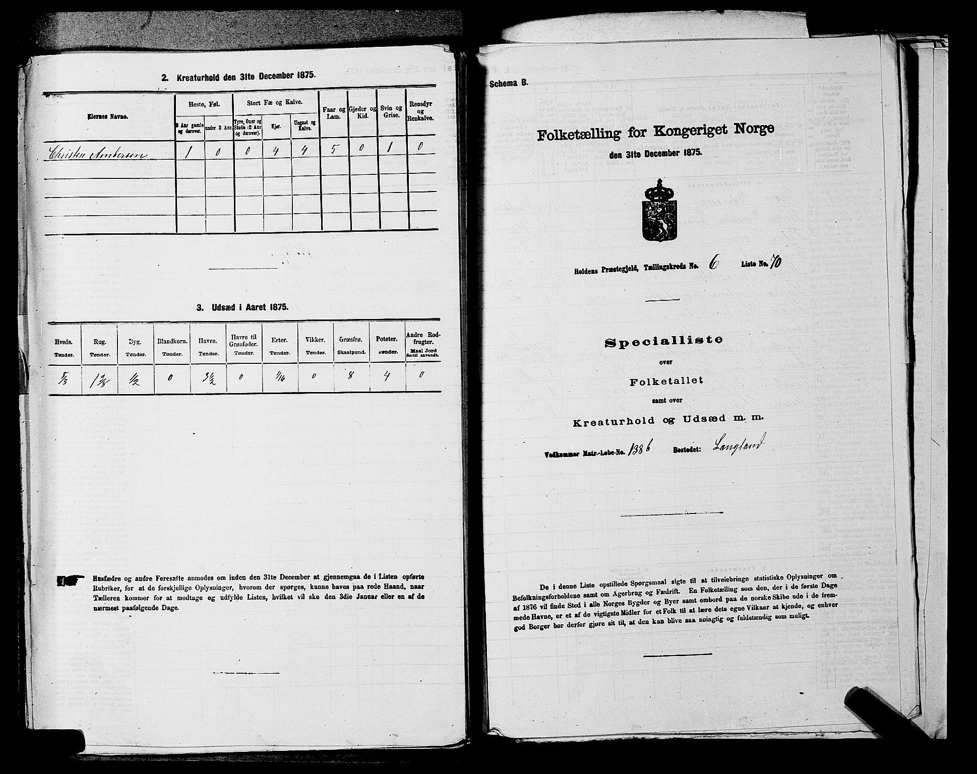 SAKO, 1875 census for 0819P Holla, 1875, p. 845