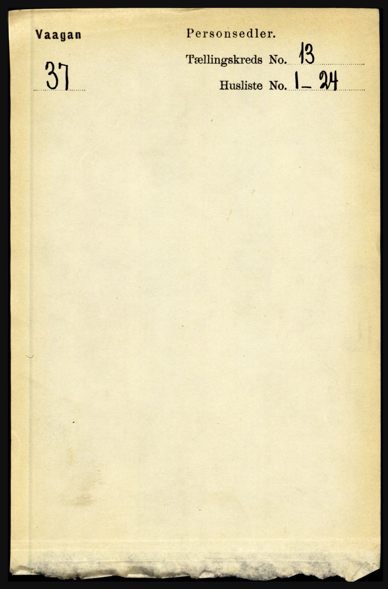 RA, 1891 census for 1865 Vågan, 1891, p. 3320