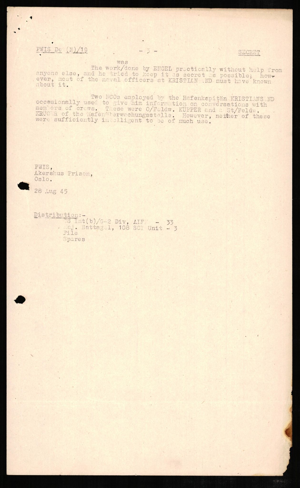 Forsvaret, Forsvarets overkommando II, AV/RA-RAFA-3915/D/Db/L0007: CI Questionaires. Tyske okkupasjonsstyrker i Norge. Tyskere., 1945-1946, p. 201