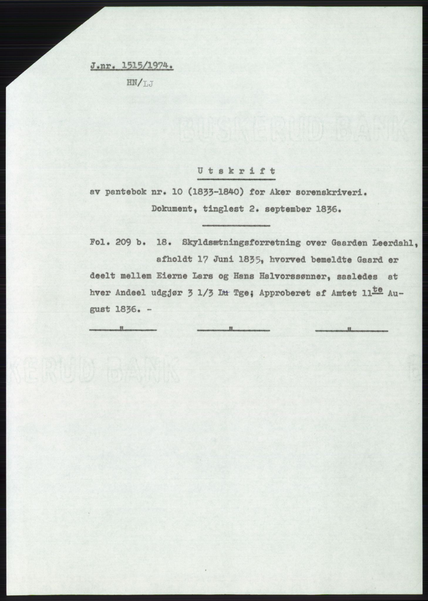 Statsarkivet i Oslo, SAO/A-10621/Z/Zd/L0033: Avskrifter, j.nr 15-2287/1974, 1974, p. 371