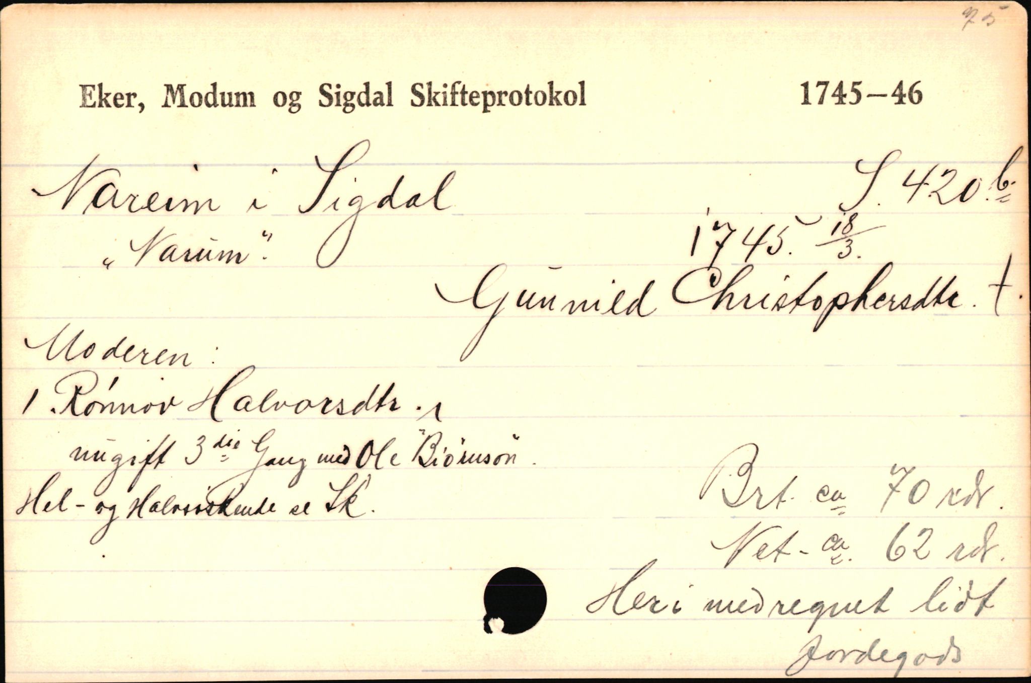 Eiker, Modum og Sigdal sorenskriveri, AV/SAKO-A-123/H, 1676-1828, p. 3526