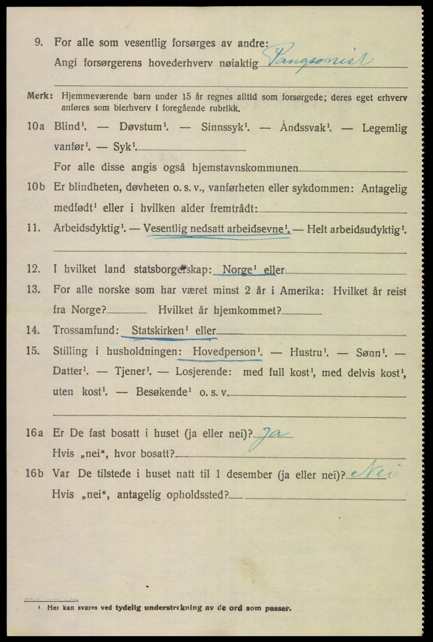 SAK, 1920 census for Landvik, 1920, p. 2121