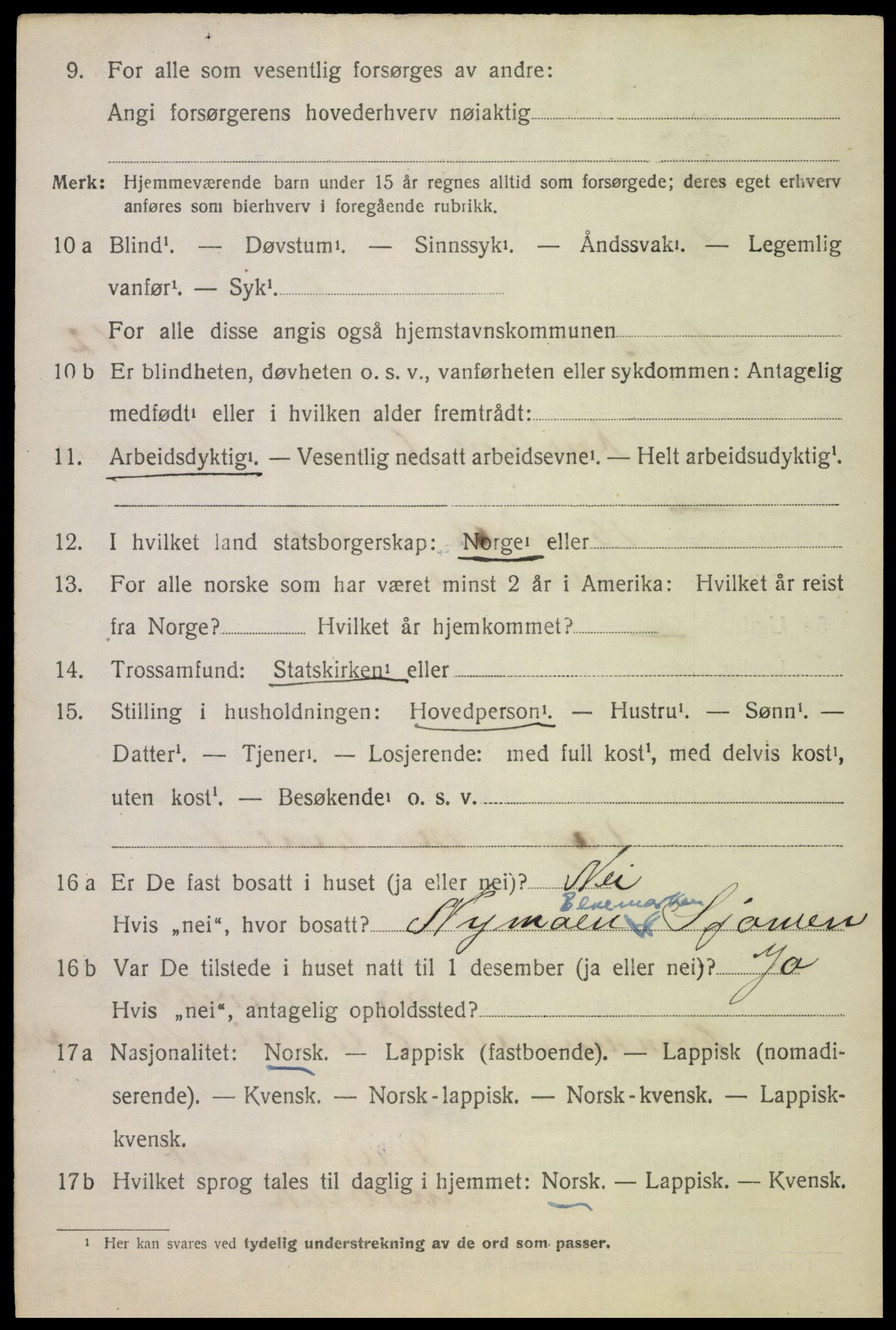 SAT, 1920 census for Ankenes, 1920, p. 6608