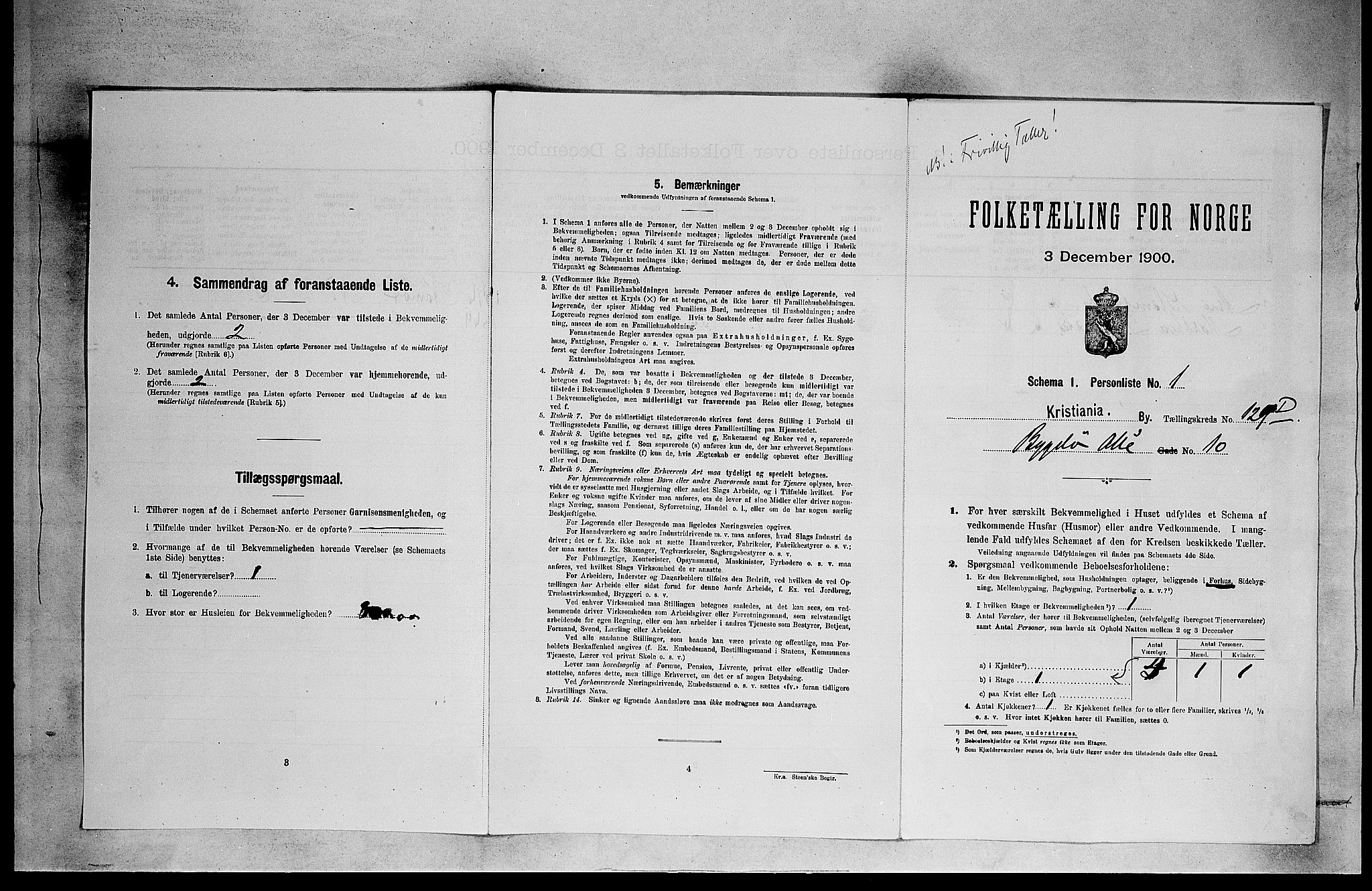 SAO, 1900 census for Kristiania, 1900, p. 9709
